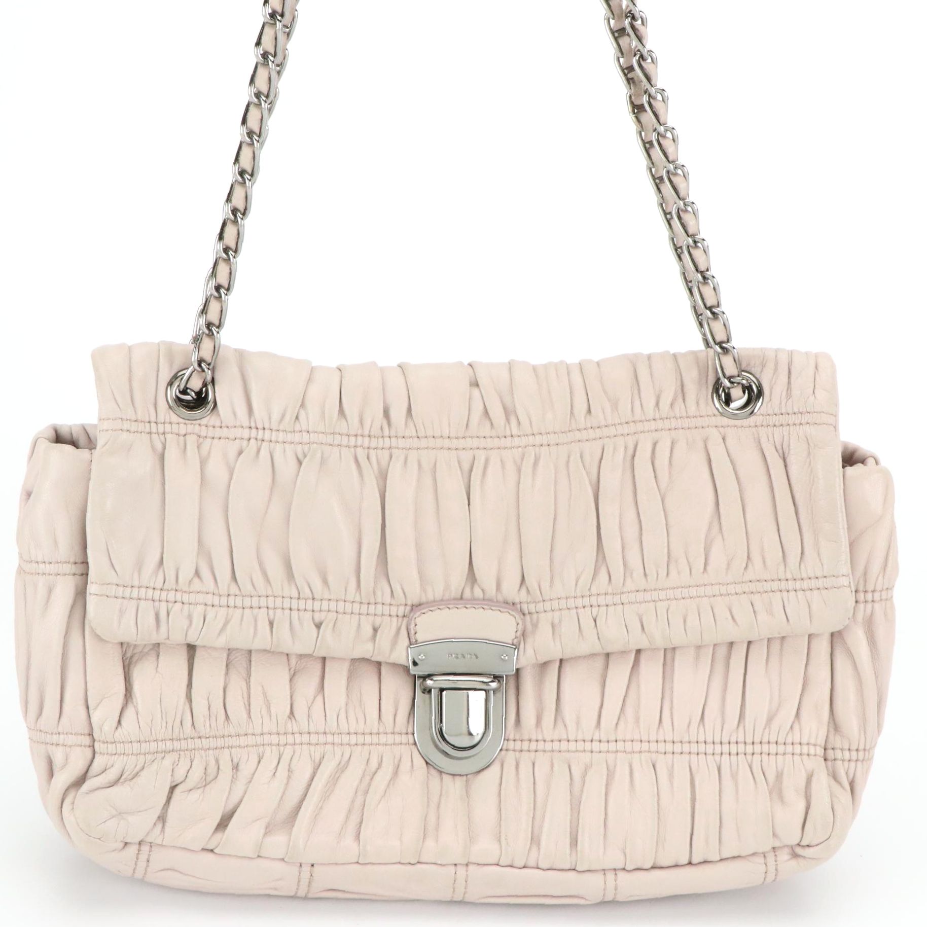 Prada Chain Flap Bag BR4553 in Mughetto Nappa Gaufré Leather