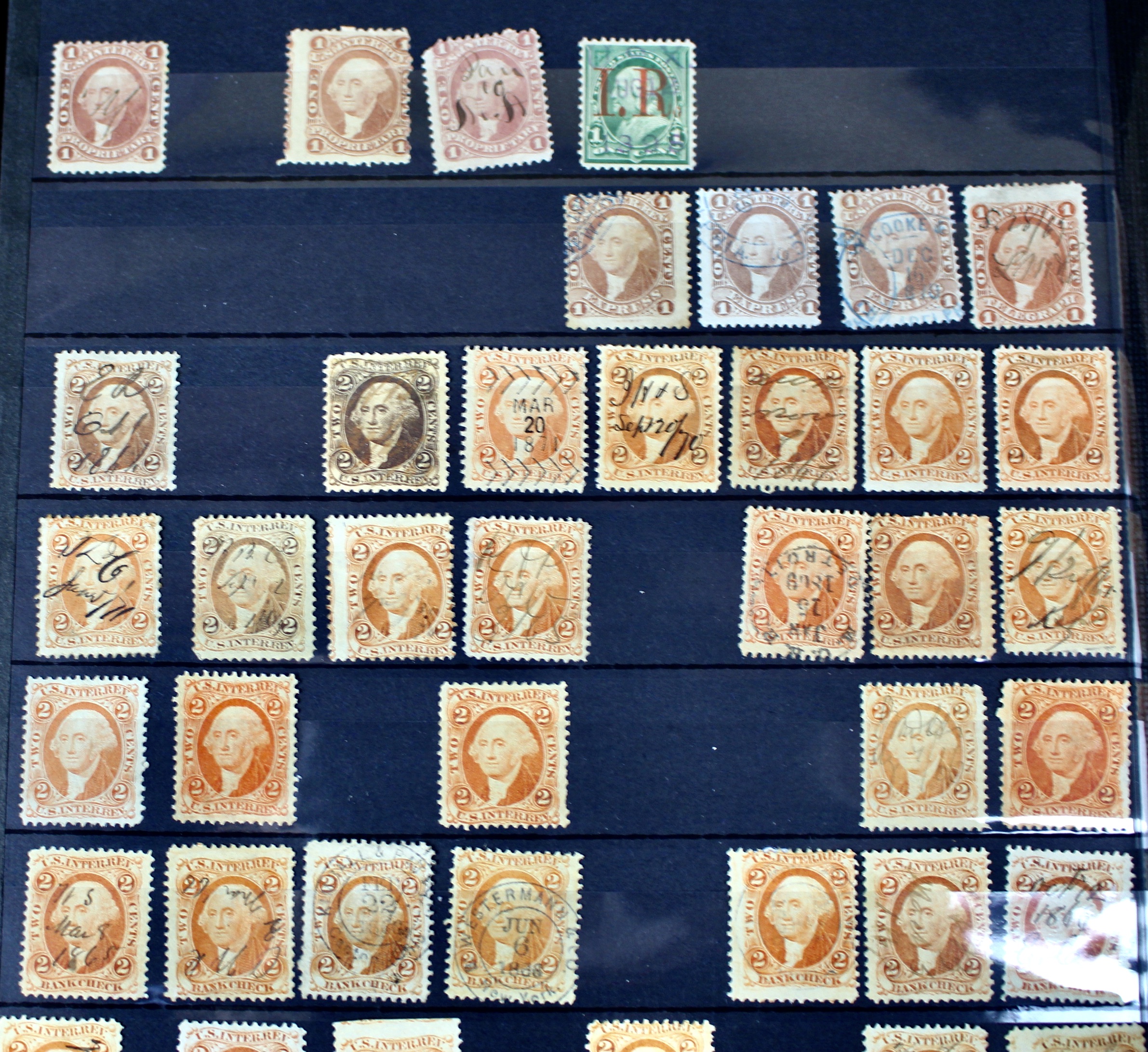 Large U.S. Revenue Postage Stamp Collection