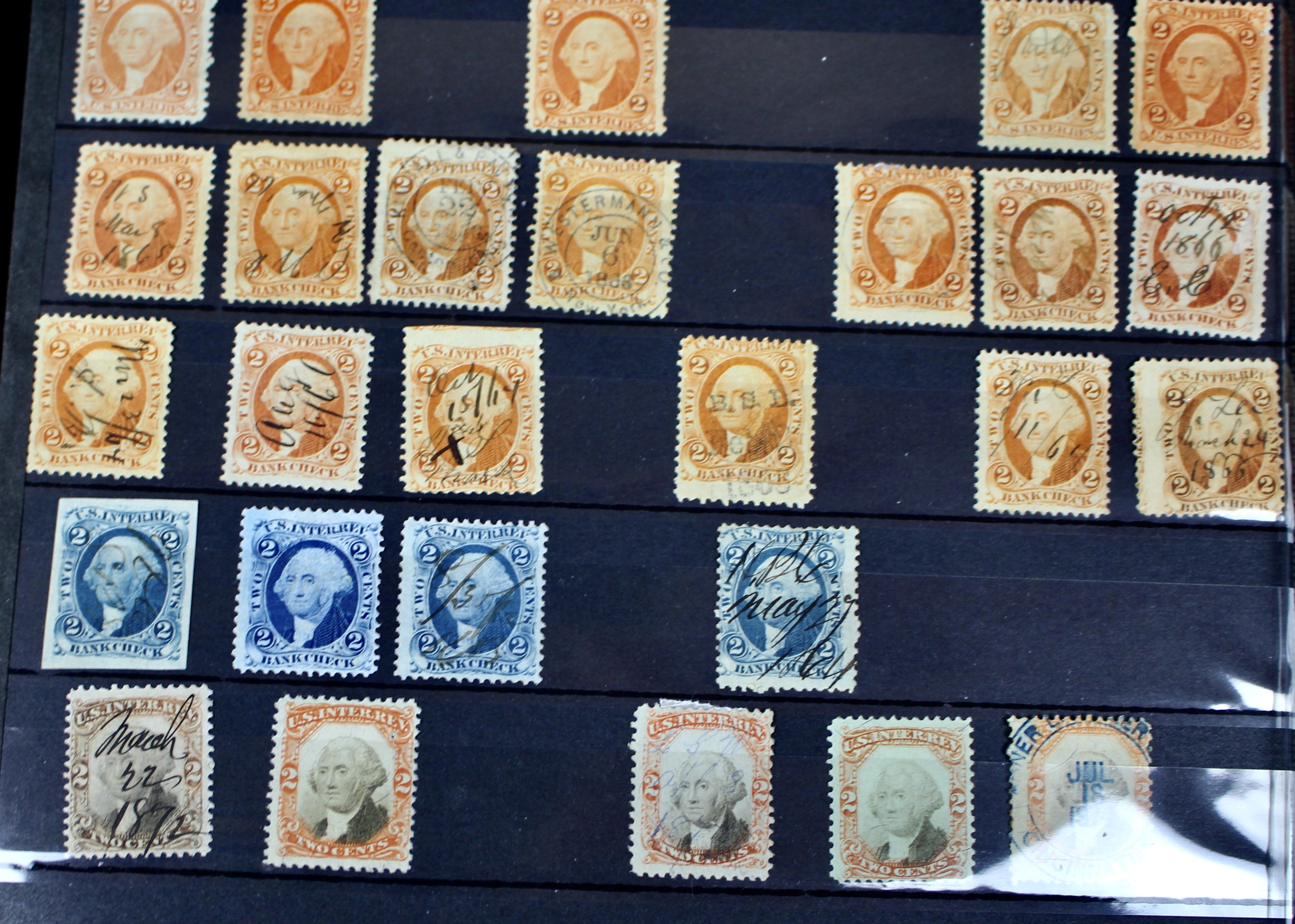 Large U.S. Revenue Postage Stamp Collection