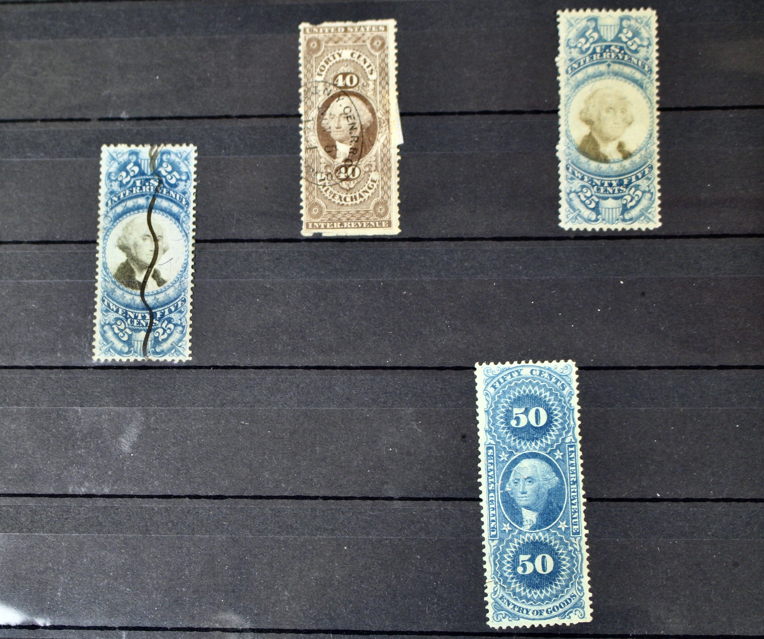 Large U.S. Revenue Postage Stamp Collection