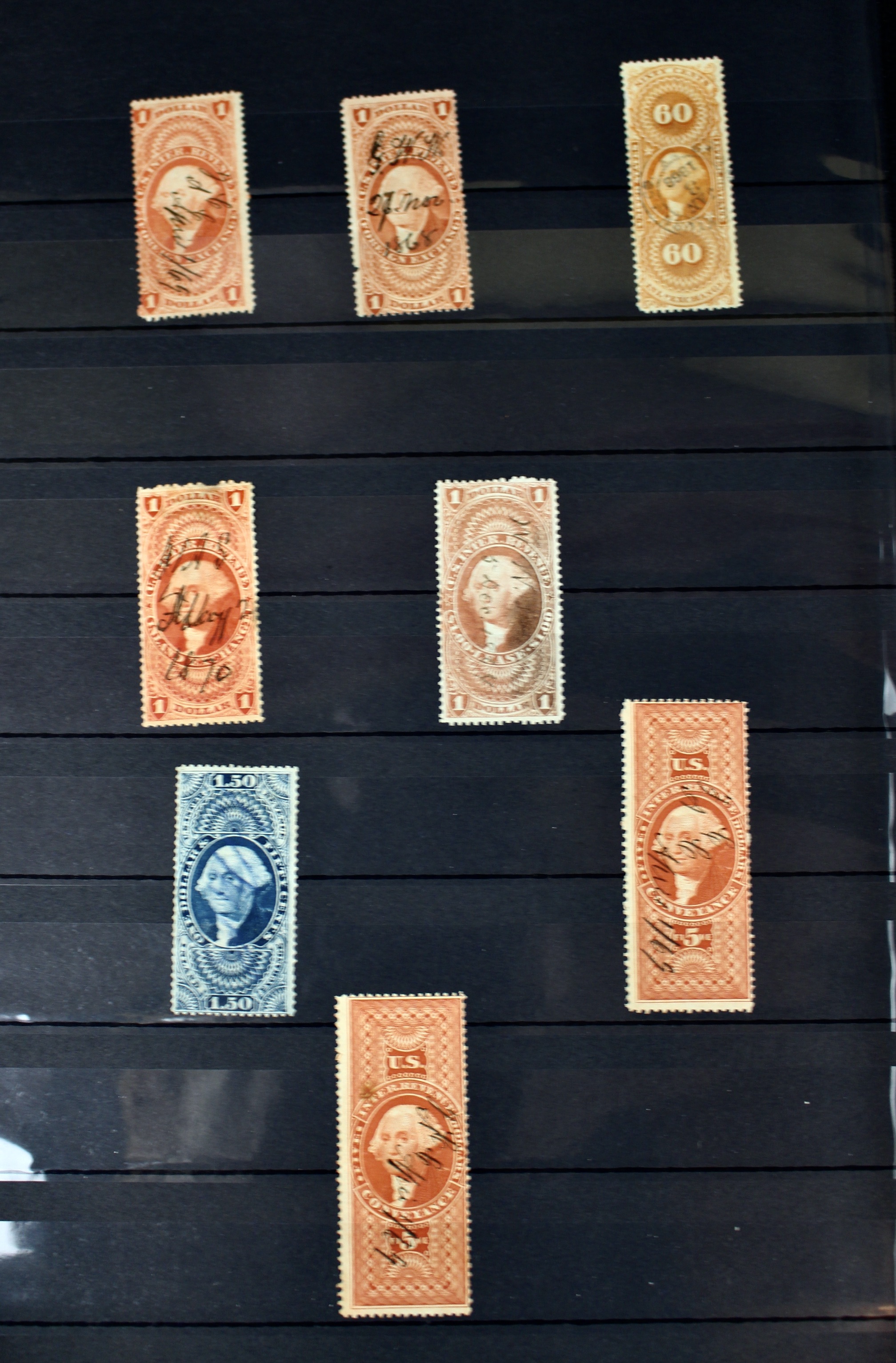 Large U.S. Revenue Postage Stamp Collection