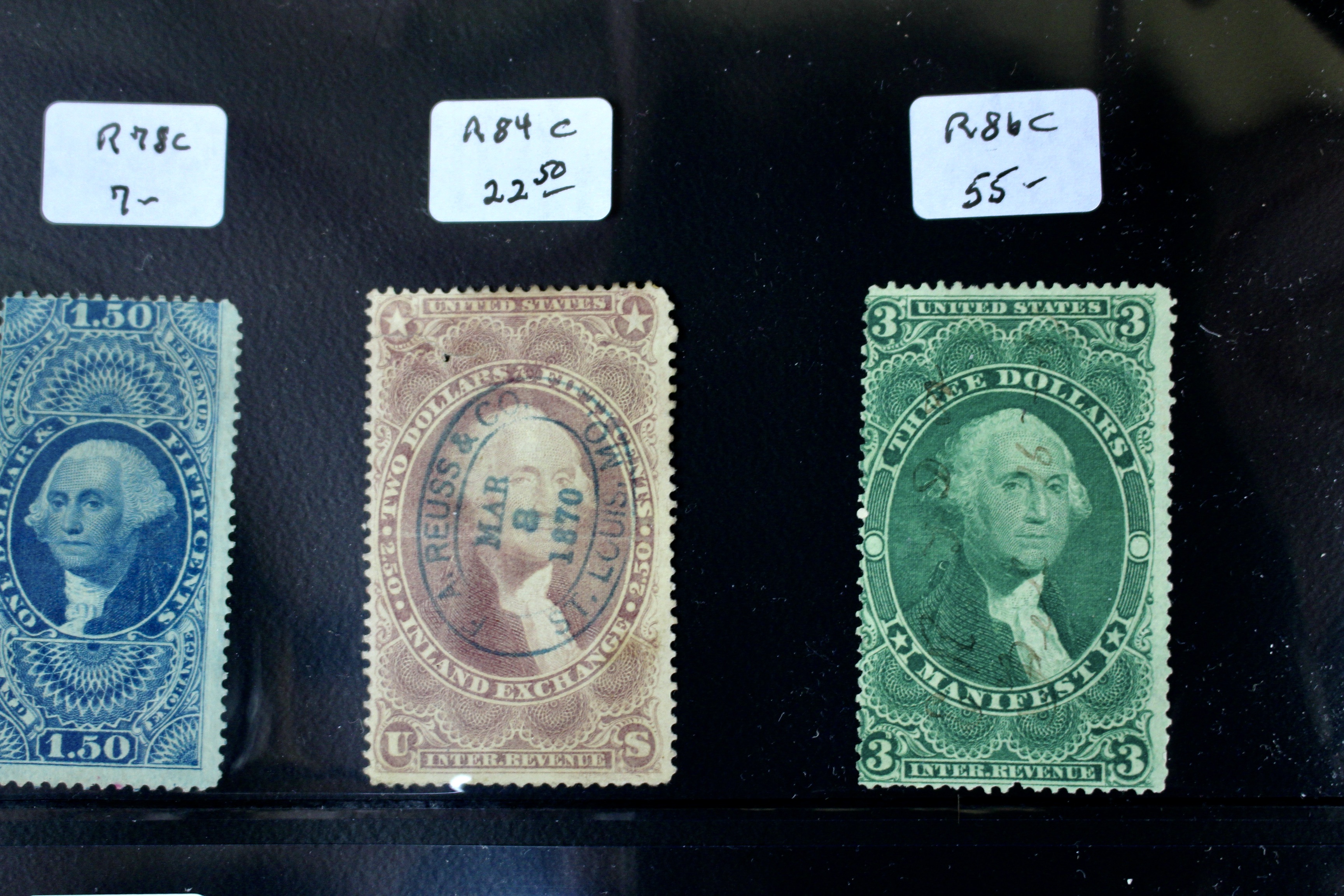 Large U.S. Revenue Postage Stamp Collection