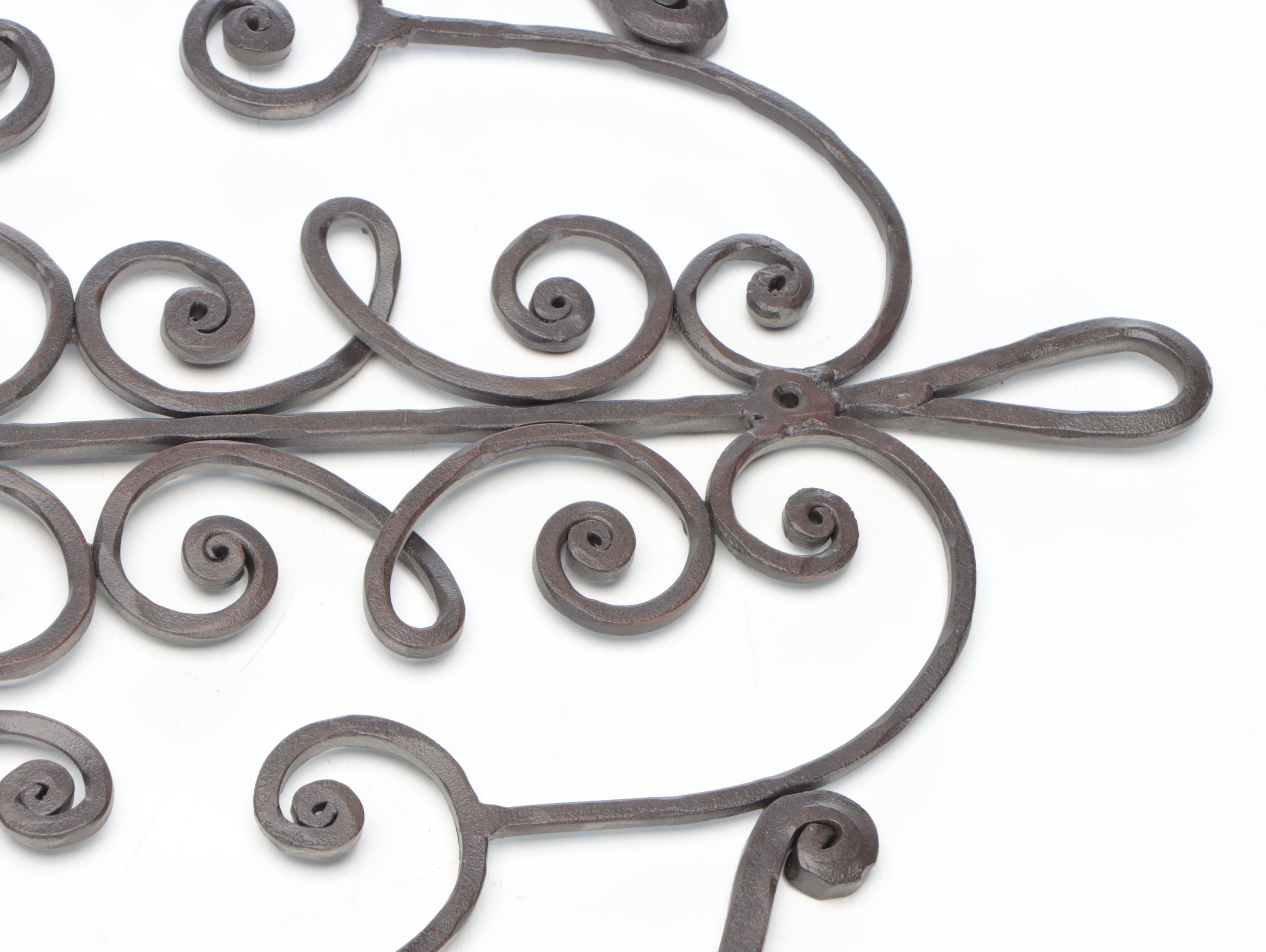 Filigree Motif Metal Wall Plaques and Candlestick Wall Sconce