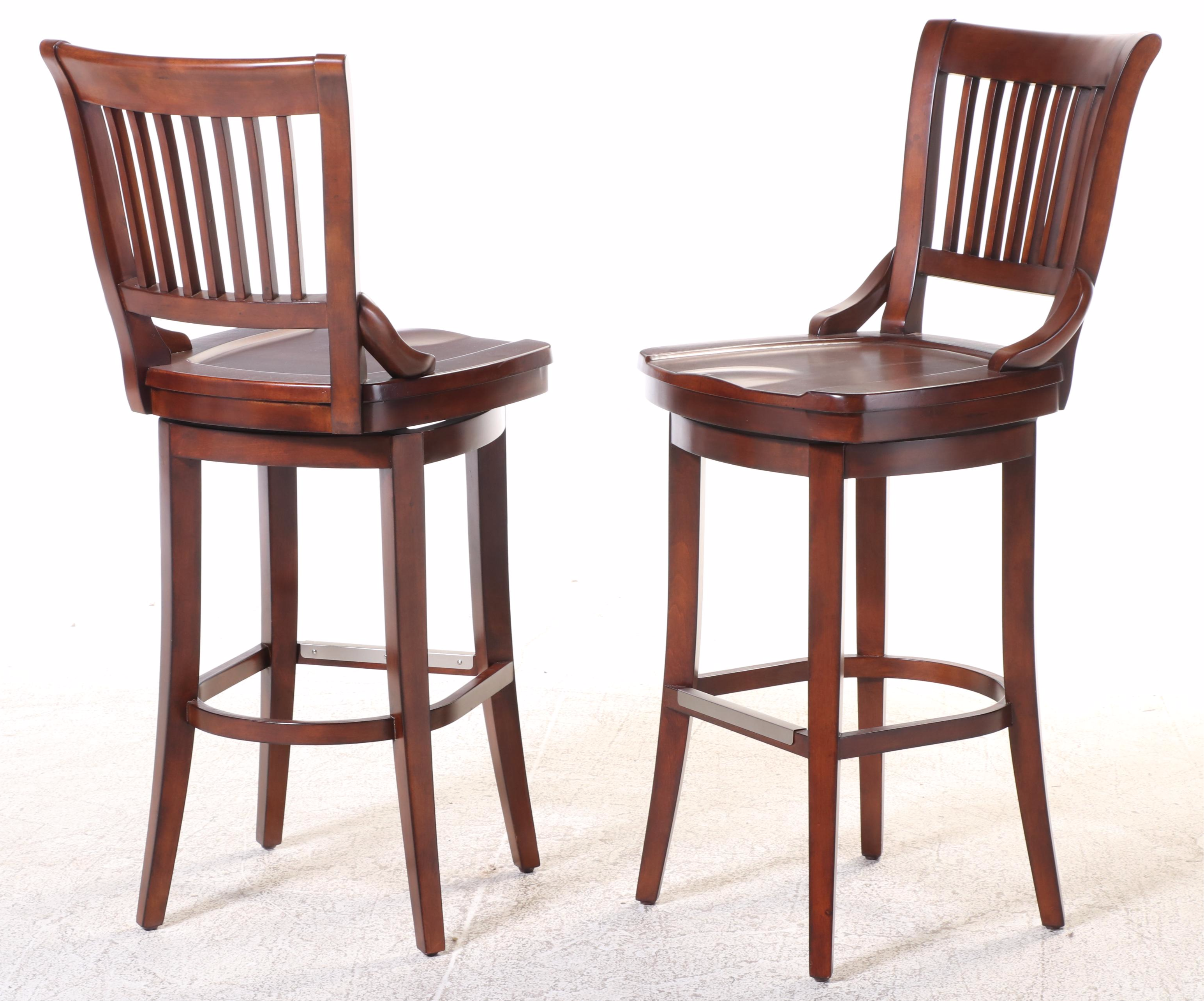 AHB Furniture Collections Walnut Finish Wood High Top Table and Four Chairs