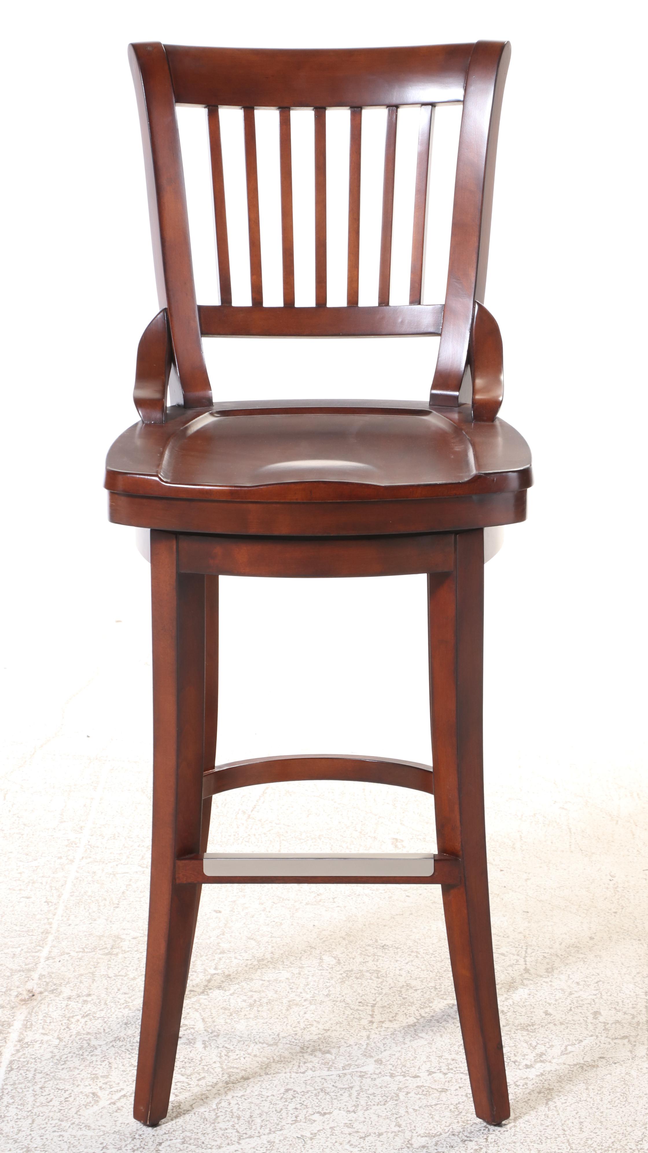 AHB Furniture Collections Walnut Finish Wood High Top Table and Four Chairs