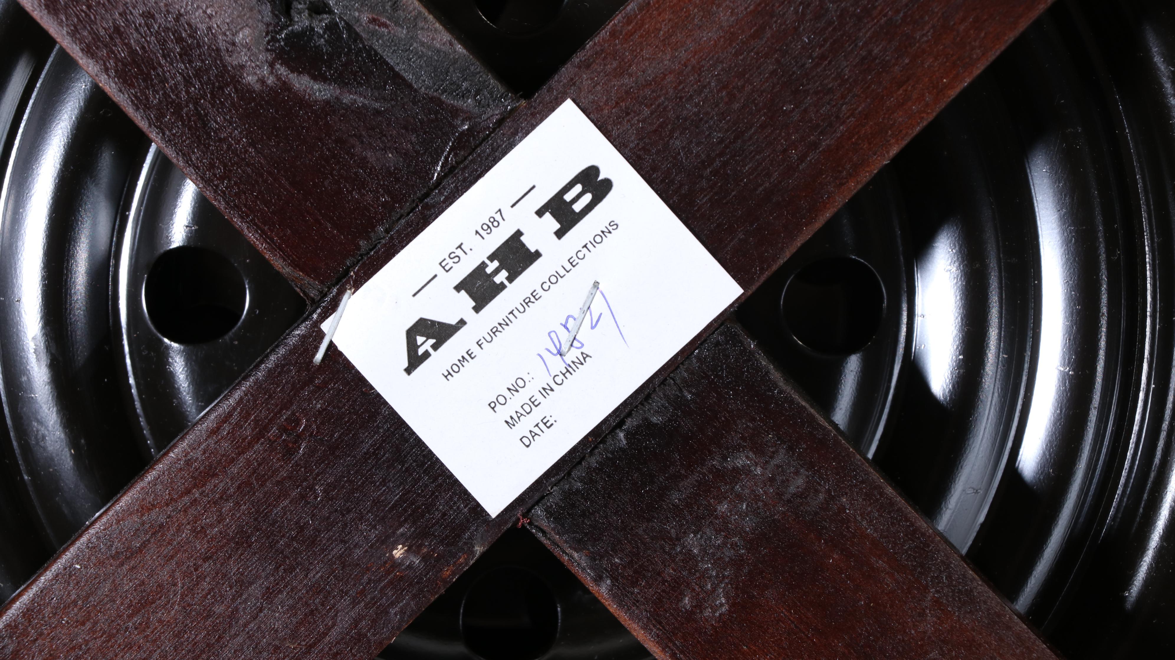 AHB Furniture Collections Walnut Finish Wood High Top Table and Four Chairs