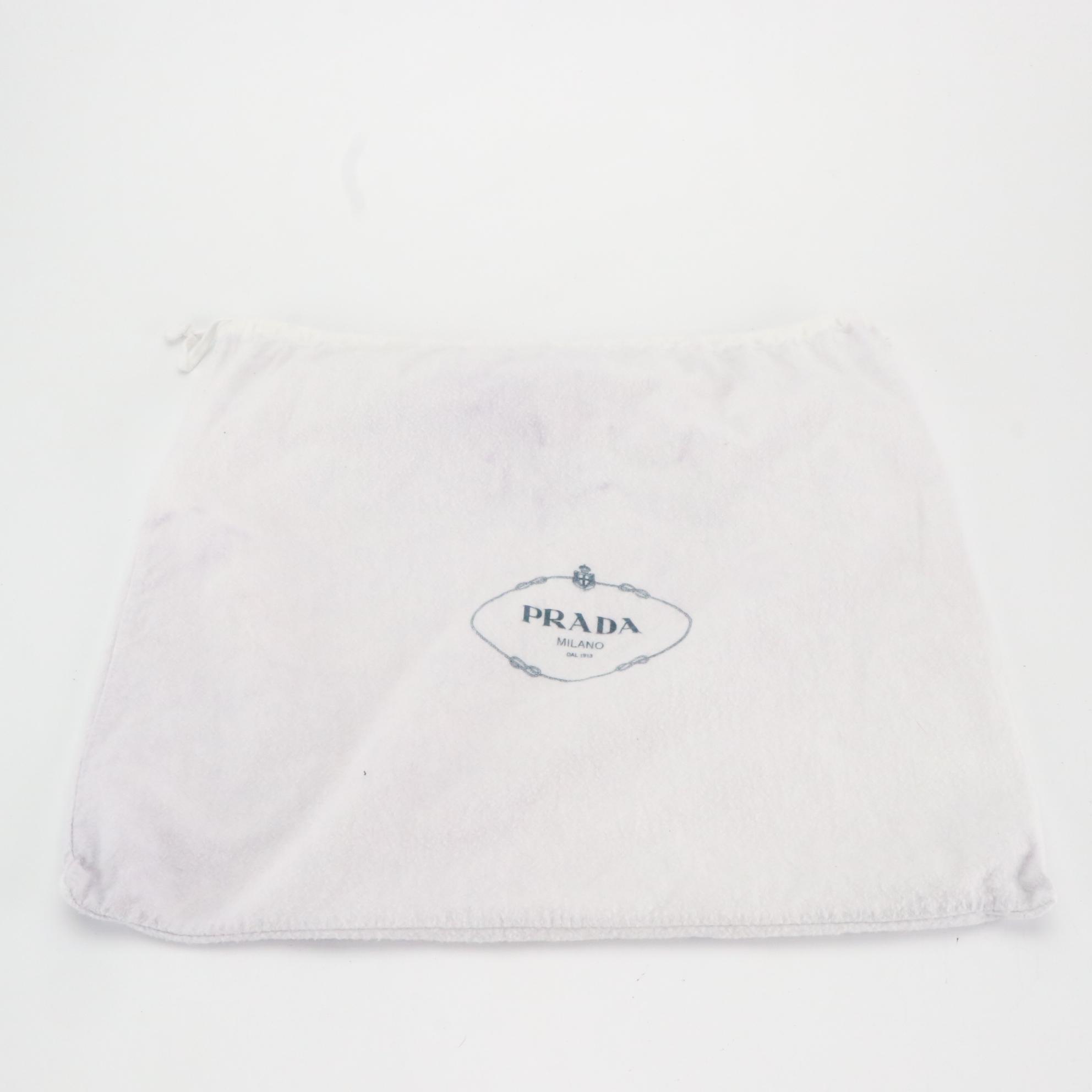 Prada Logo Embroidered Tote Bag in Bright White Crocheted Raffia