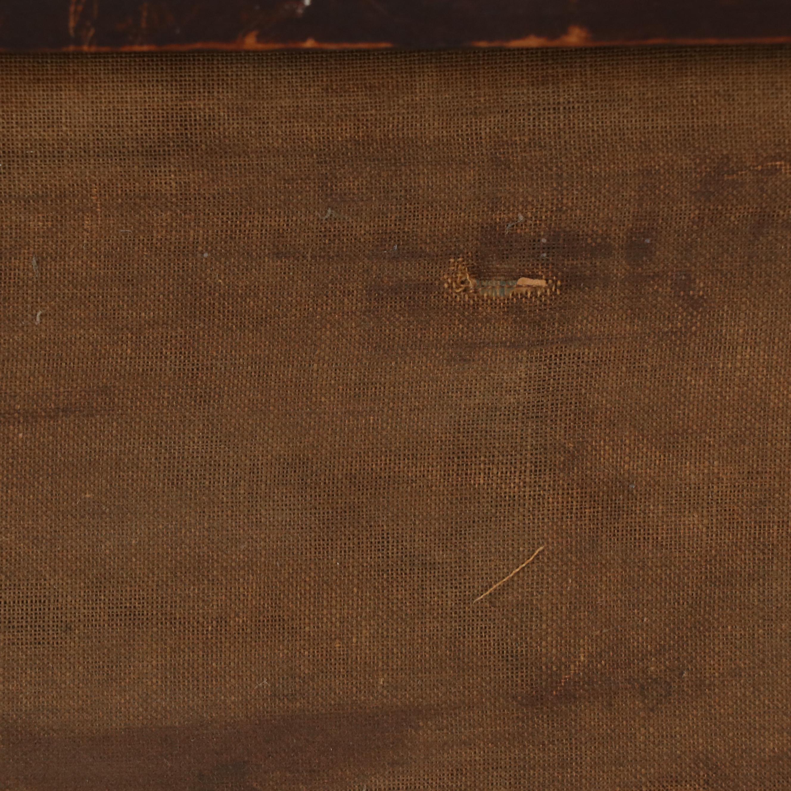 Pastoral Oil Painting of Cows in Field, 19th Century