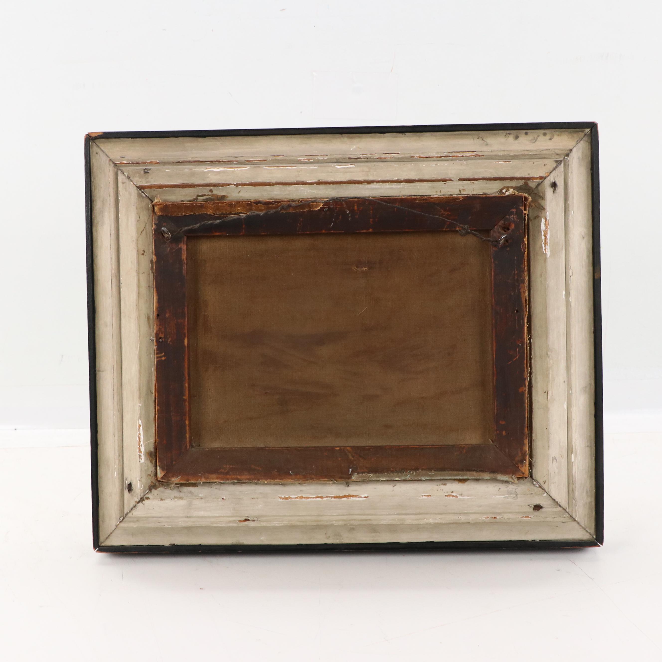 Pastoral Oil Painting of Cows in Field, 19th Century