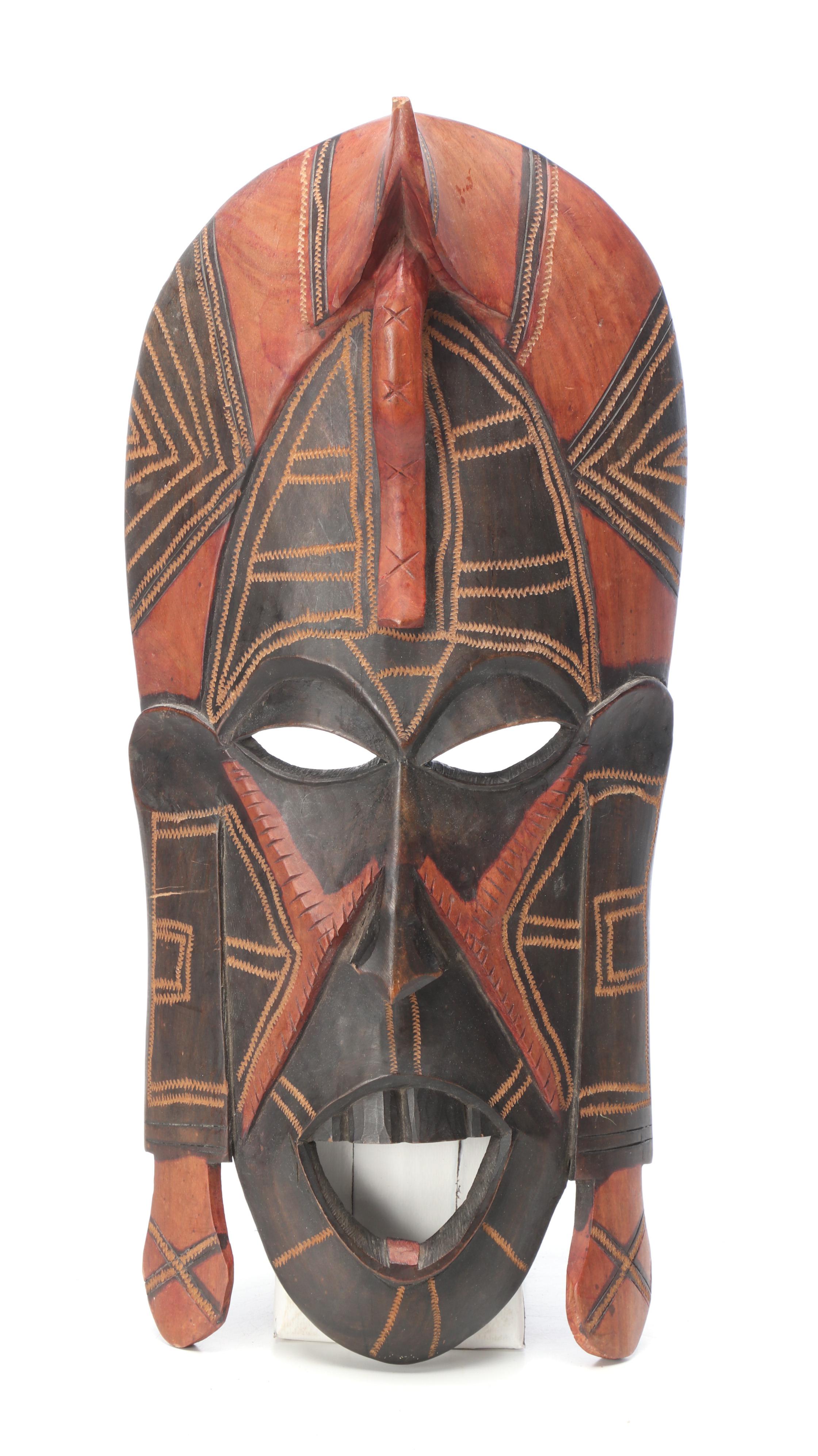 Kenyan Carved Wood Wall Hanging Mask with More Wall Hanging Masks