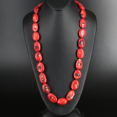Coral Necklace with Gold-Filled Clasp