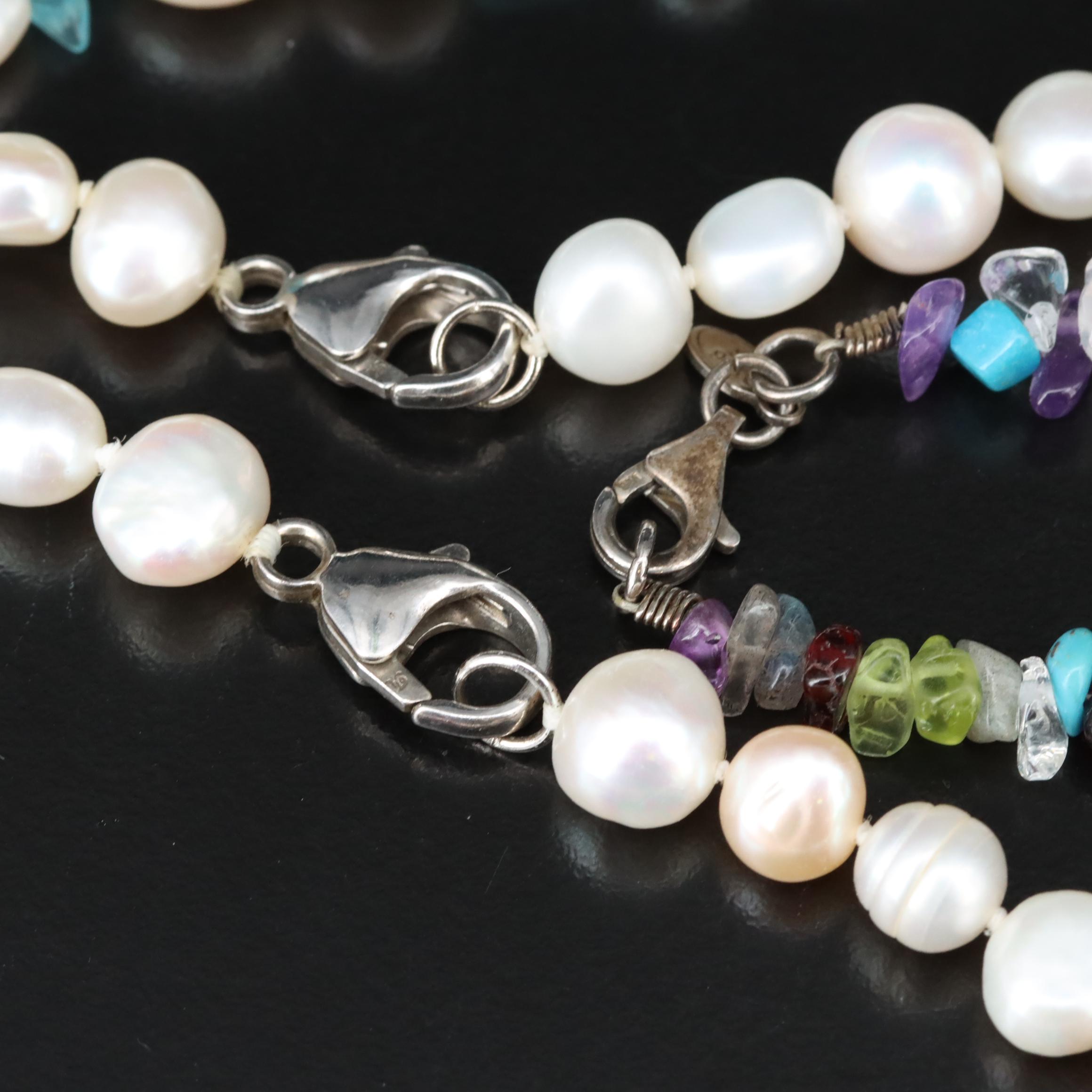 Necklaces and Bracelets Including Rose Quartz, Rhodochrosite and Amethyst