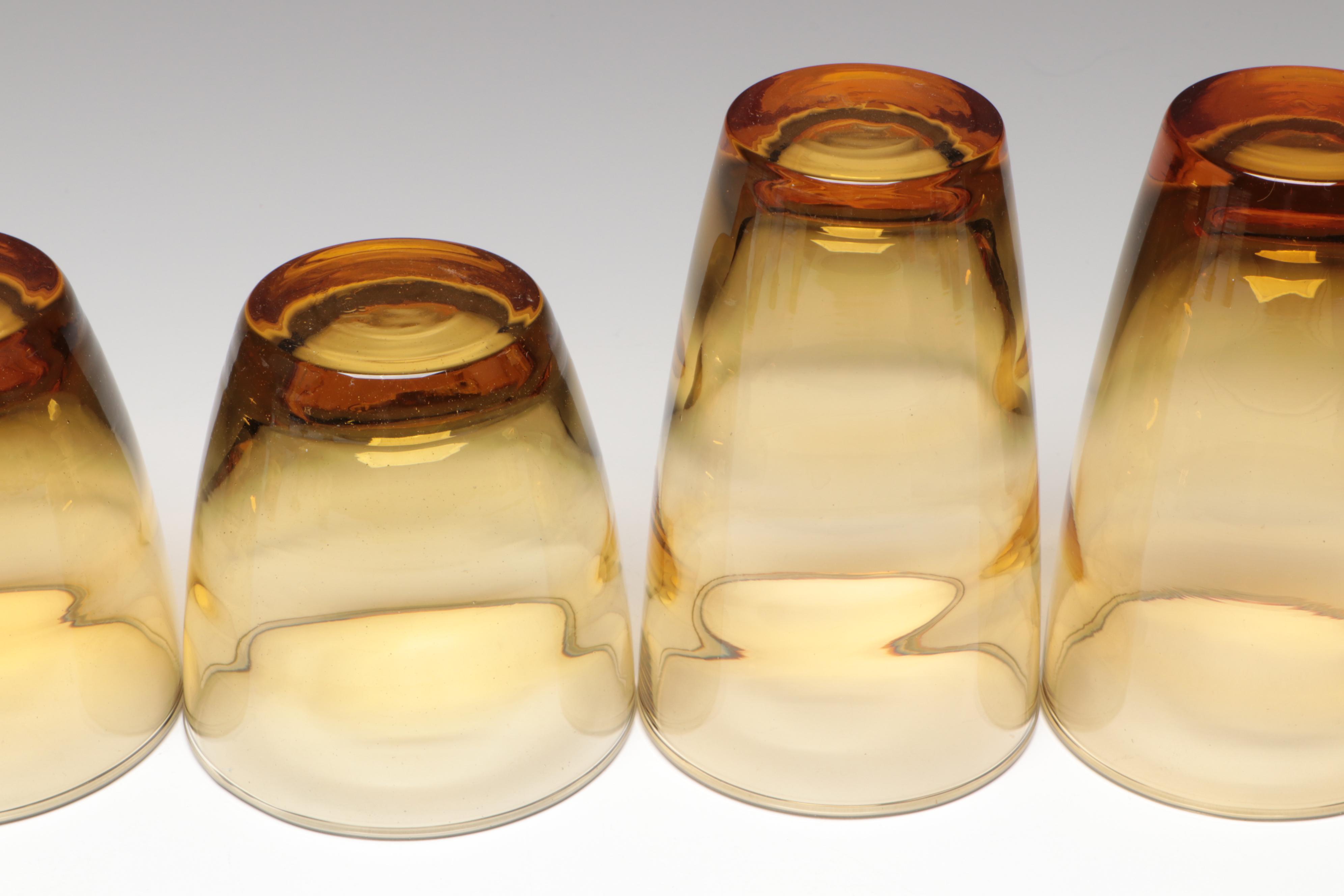 Libbey Glass "Ripple" Old Fashioned Glasses and Tumblers with Other Tableware