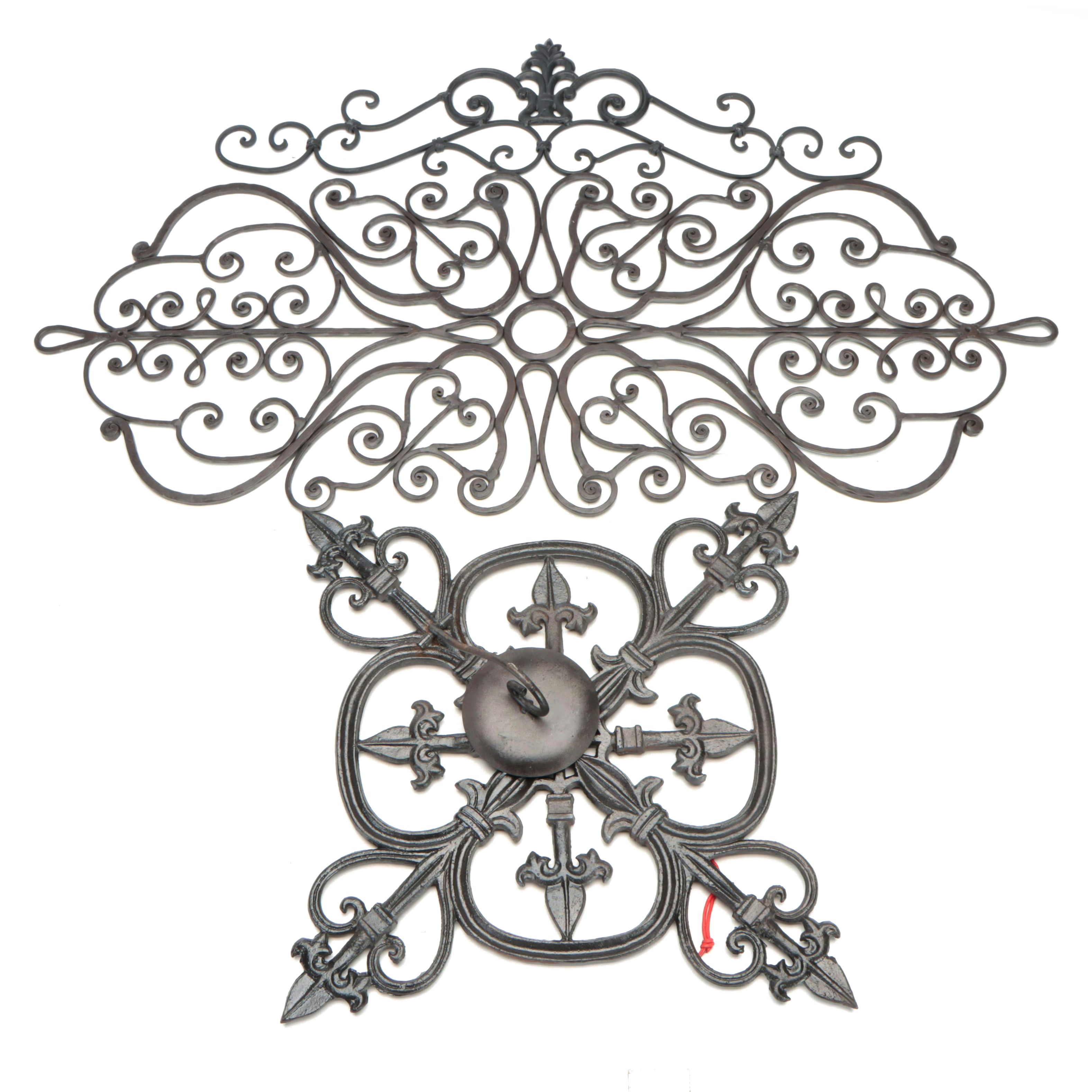 Filigree Motif Metal Wall Plaques and Candlestick Wall Sconce