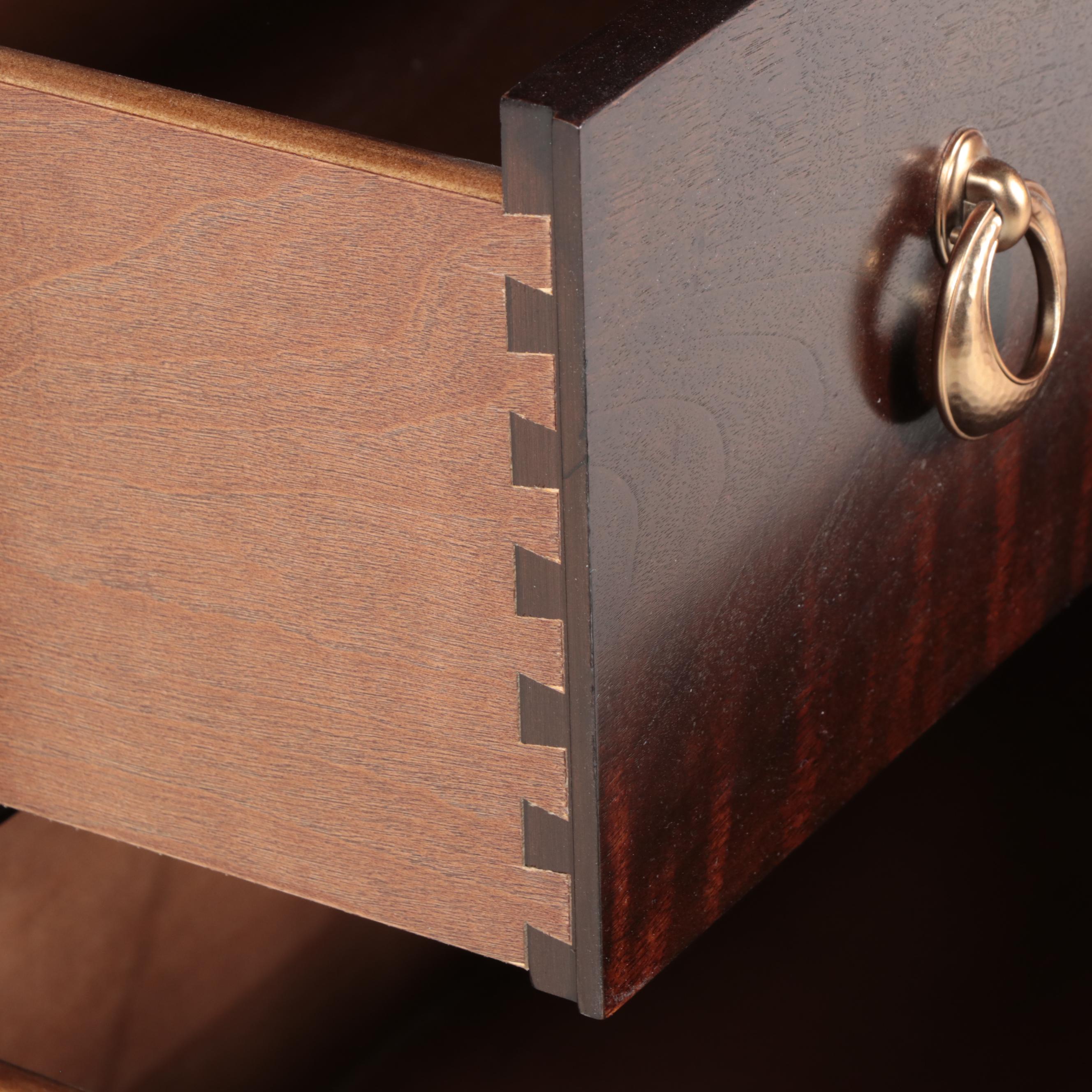 Pair of Thomasville Studio 455 Regency Style Mahogany Finish Bookshelves