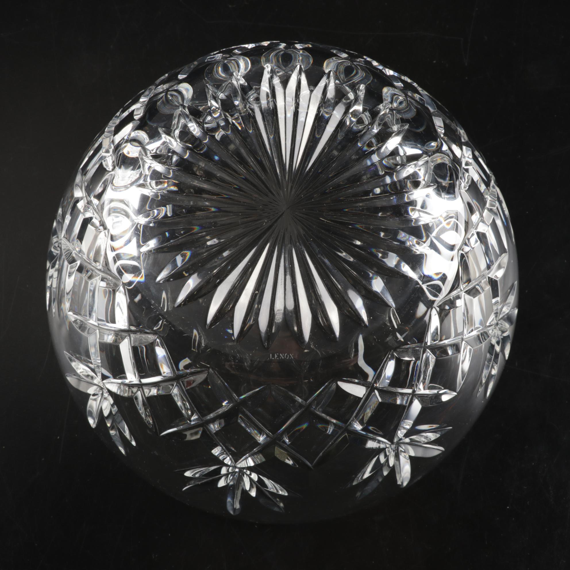Lenox "Charleston" Crystal Bowl, Royal "Shannon" Wine Stems And Crystal Decanter
