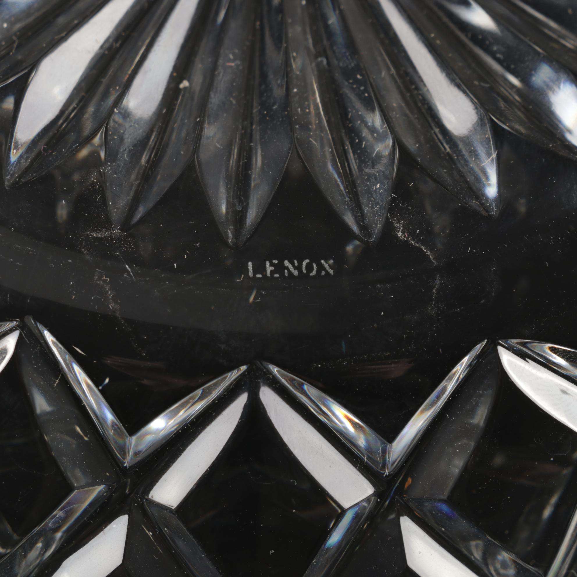 Lenox "Charleston" Crystal Bowl, Royal "Shannon" Wine Stems And Crystal Decanter