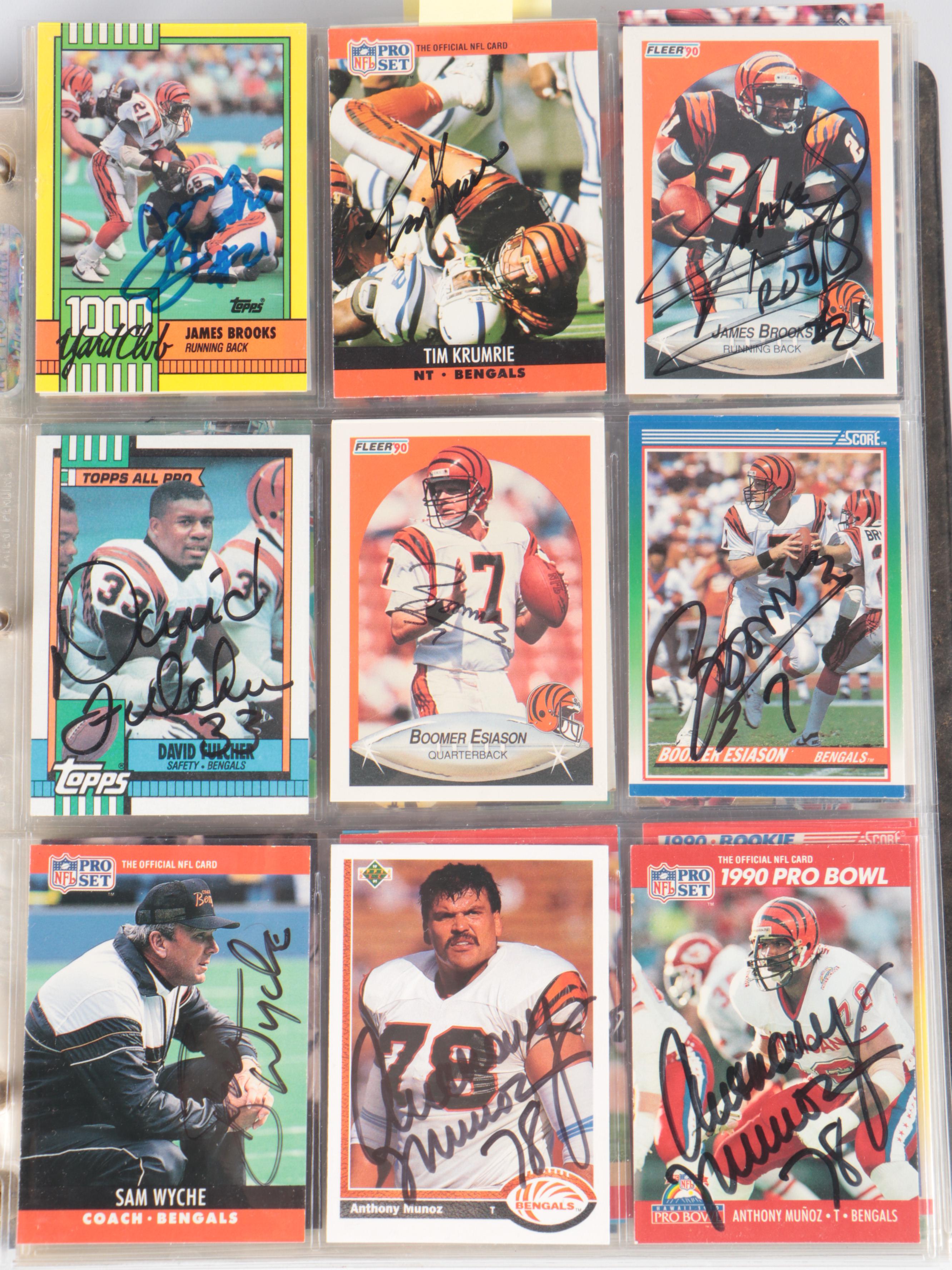 Cincinnati Bengals Signed with Other Football Cards, Late 20th Century