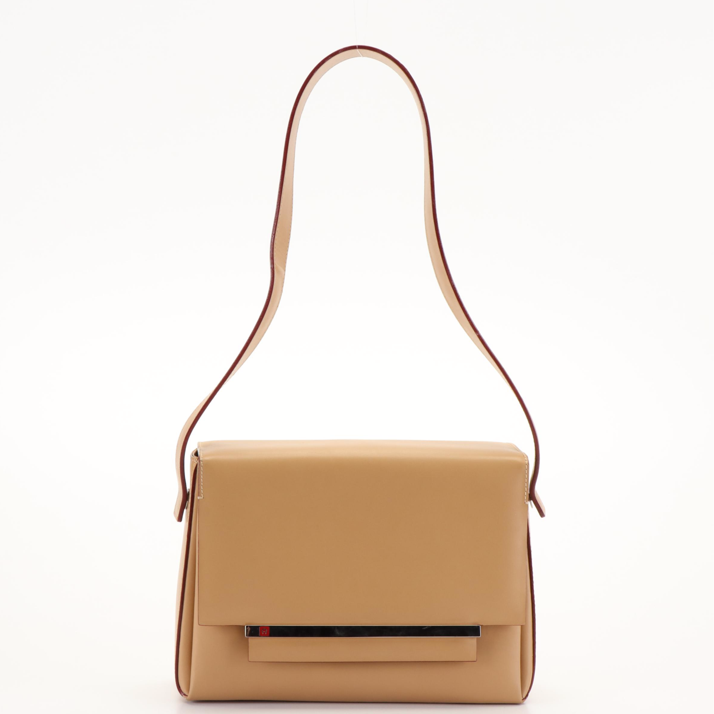 Etienne Aigner Light Brown Leather Box Shoulder Bag