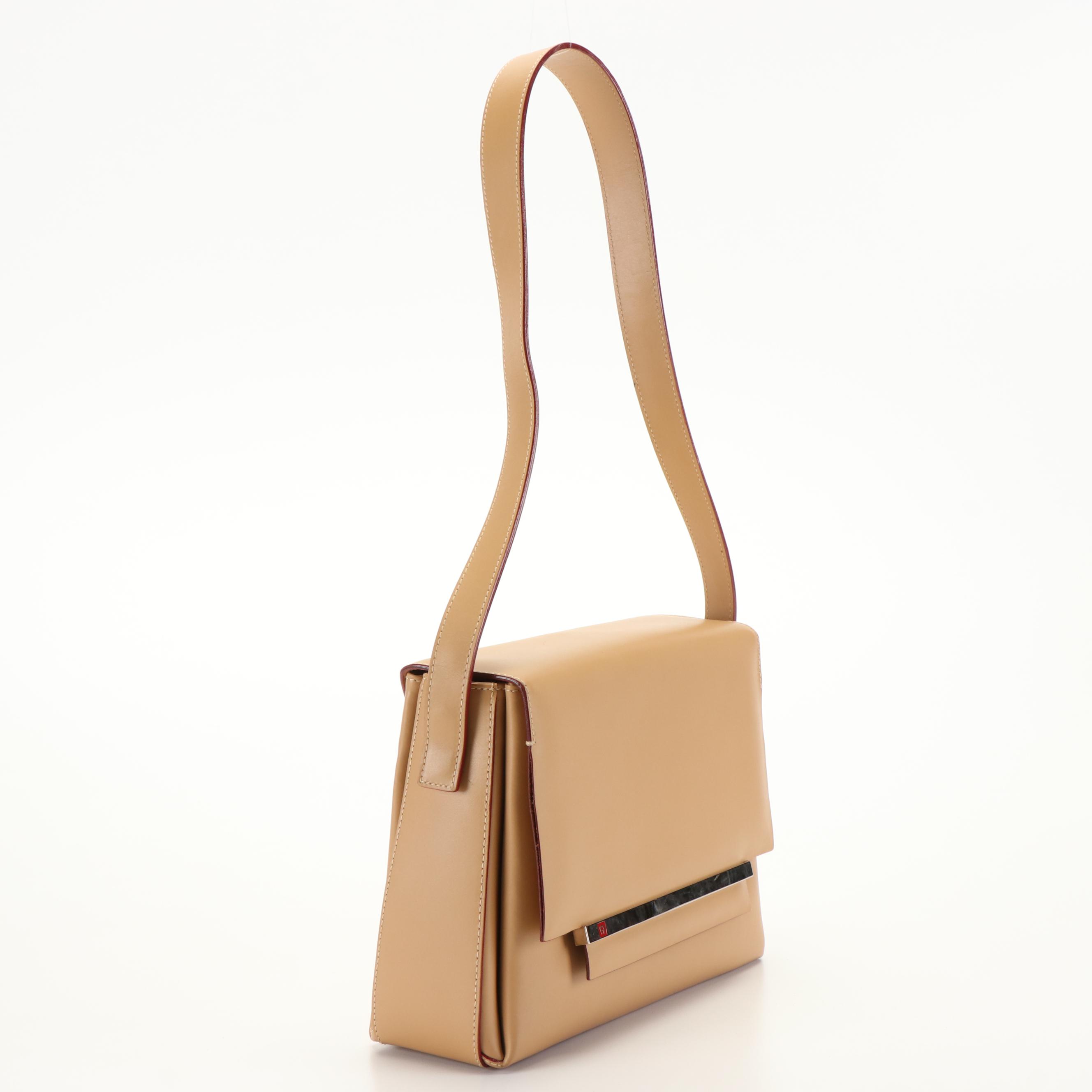 Etienne Aigner Light Brown Leather Box Shoulder Bag