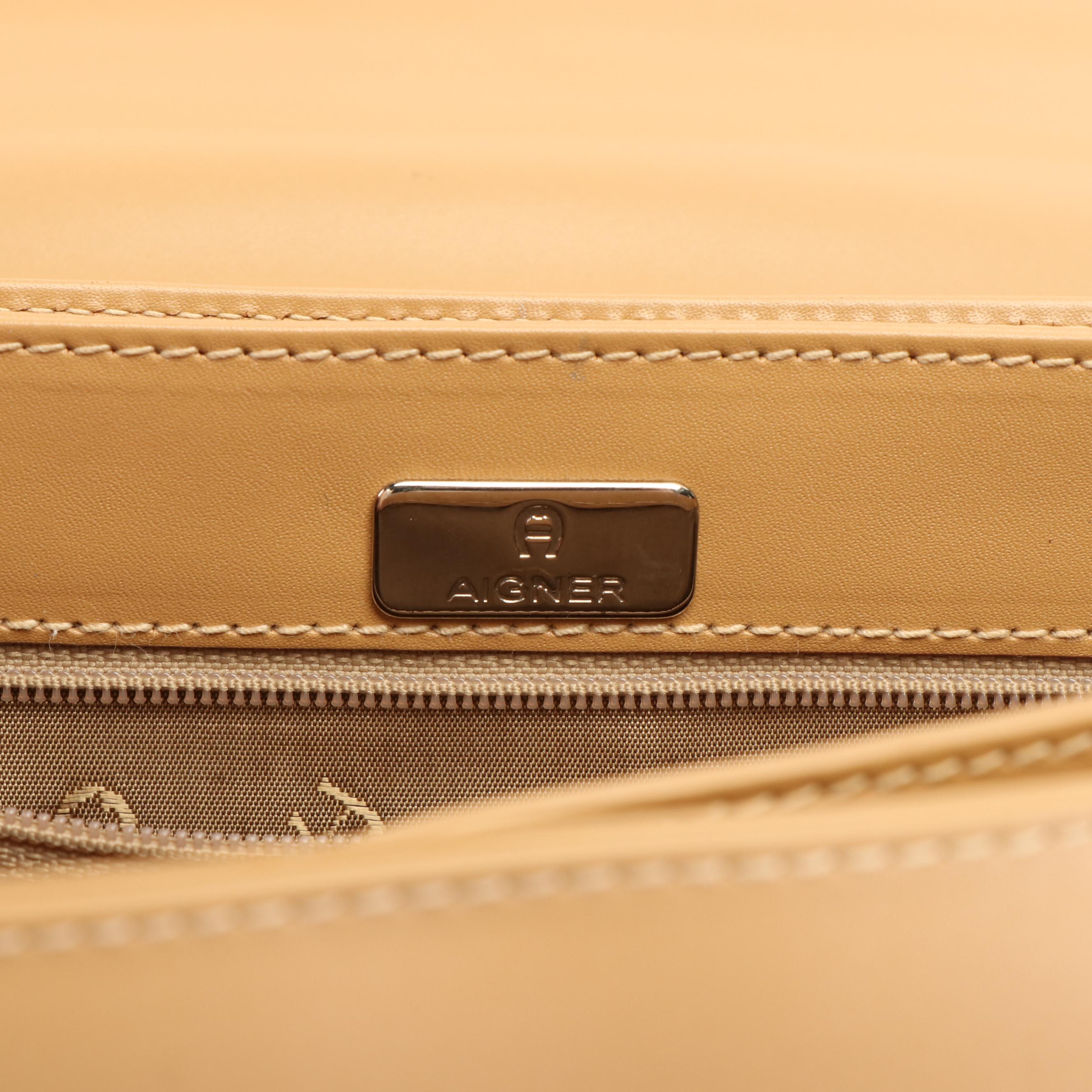 Etienne Aigner Light Brown Leather Box Shoulder Bag