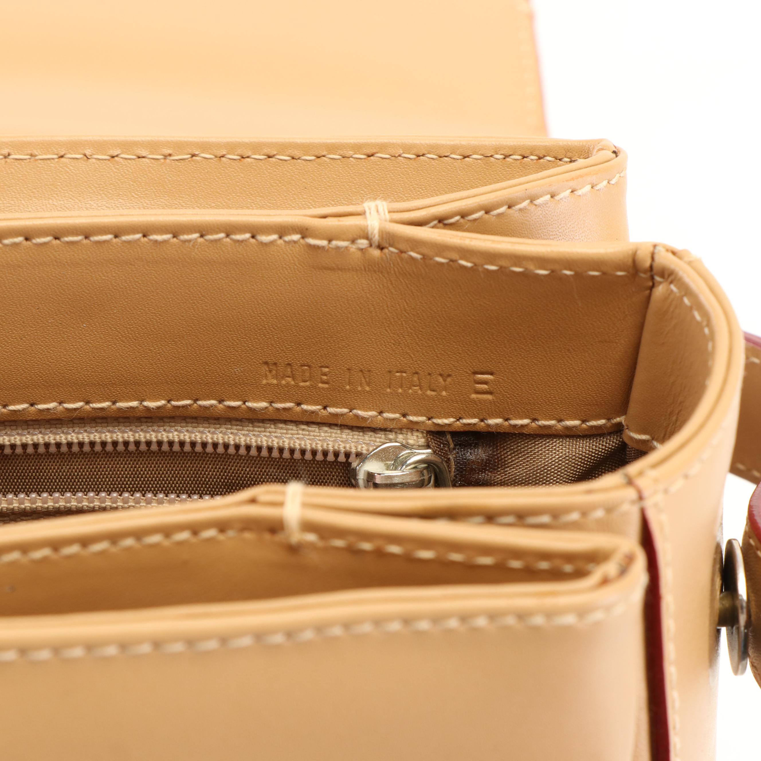 Etienne Aigner Light Brown Leather Box Shoulder Bag