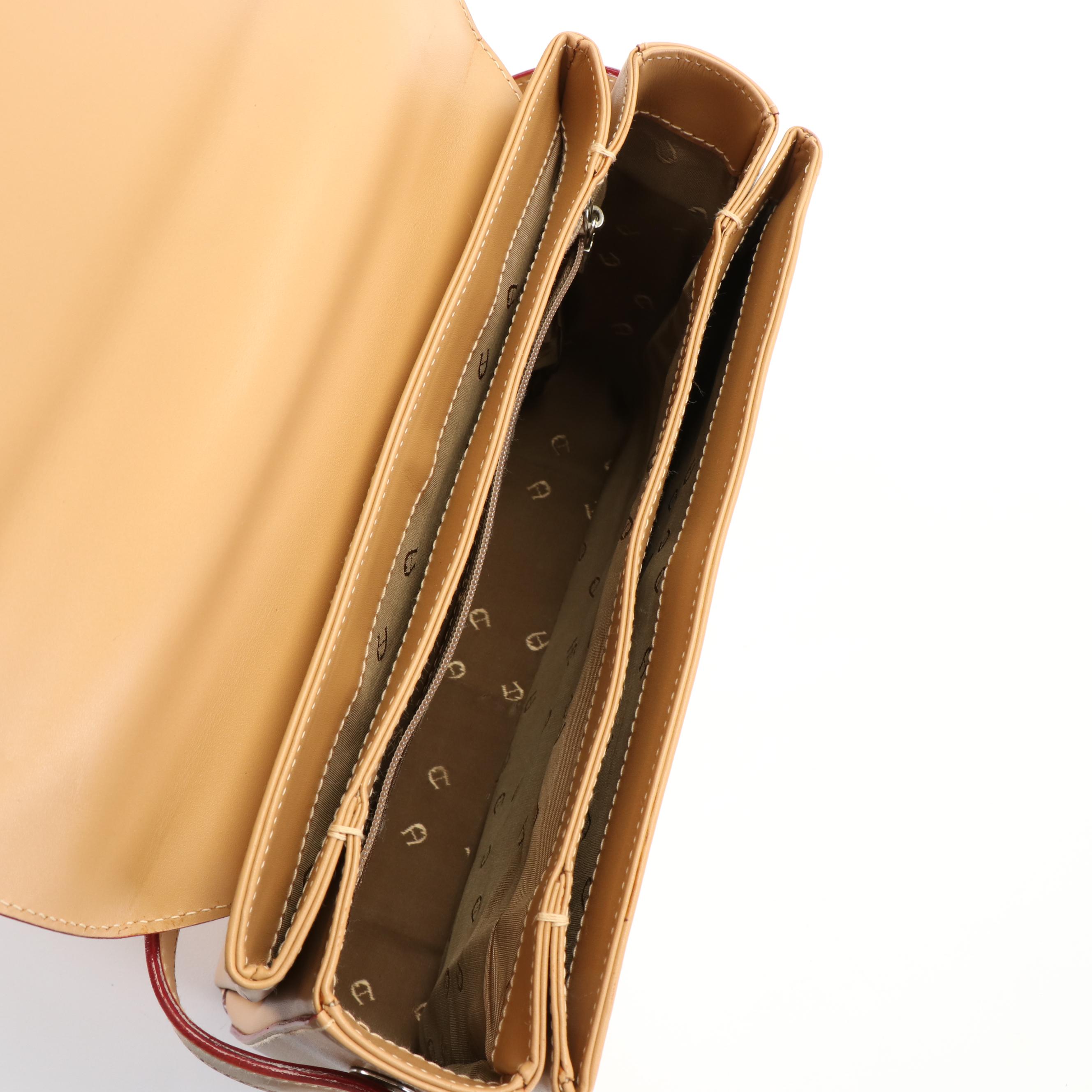 Etienne Aigner Light Brown Leather Box Shoulder Bag