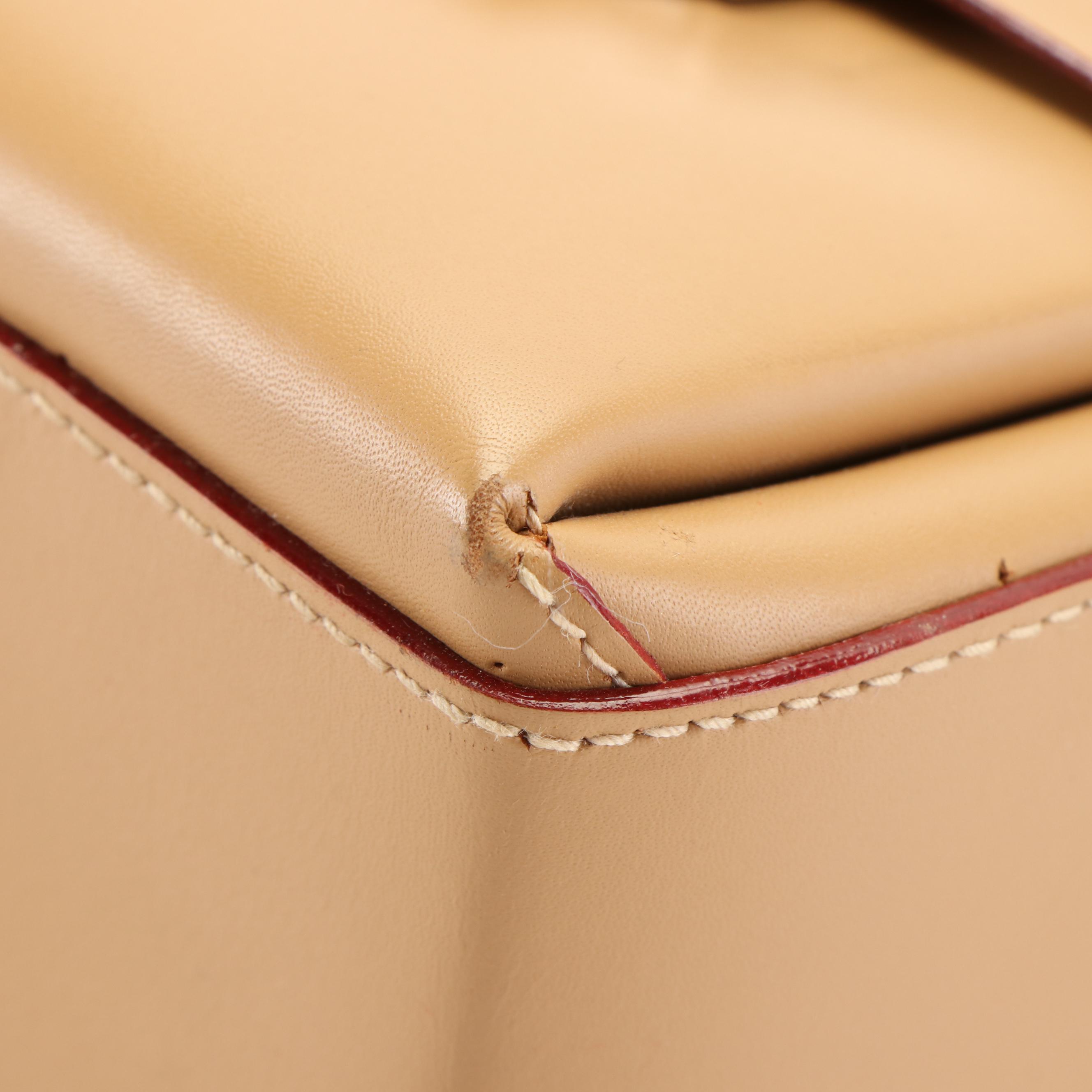 Etienne Aigner Light Brown Leather Box Shoulder Bag