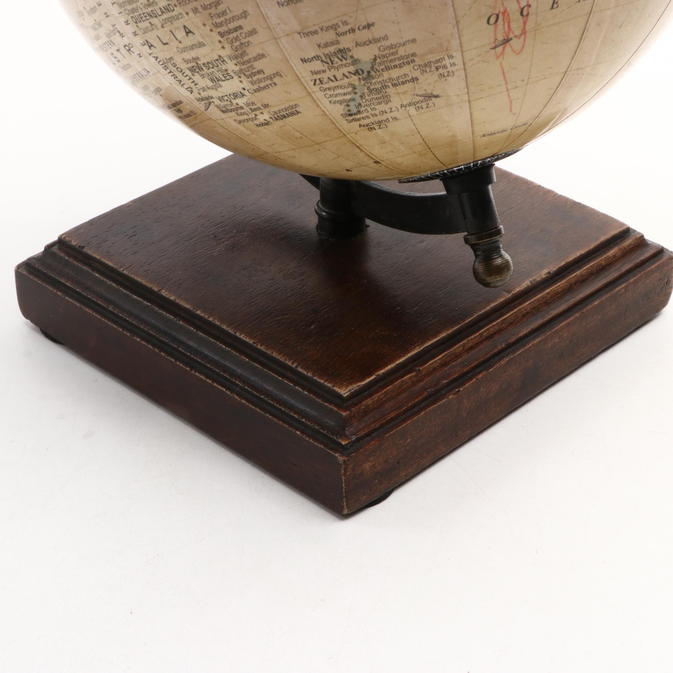 Decorative World Globe With Stained Glass Kaleidoscope