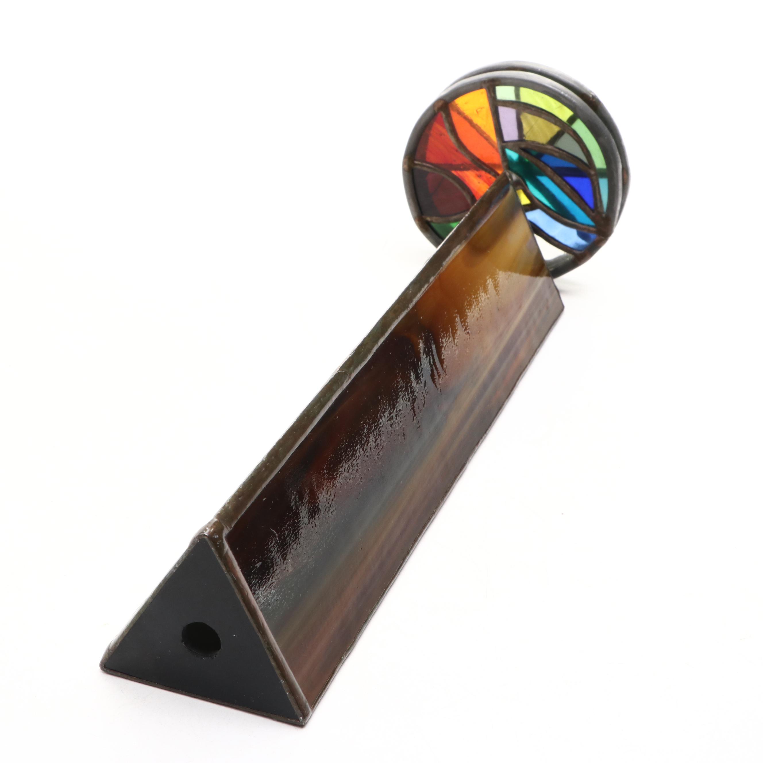 Decorative World Globe With Stained Glass Kaleidoscope