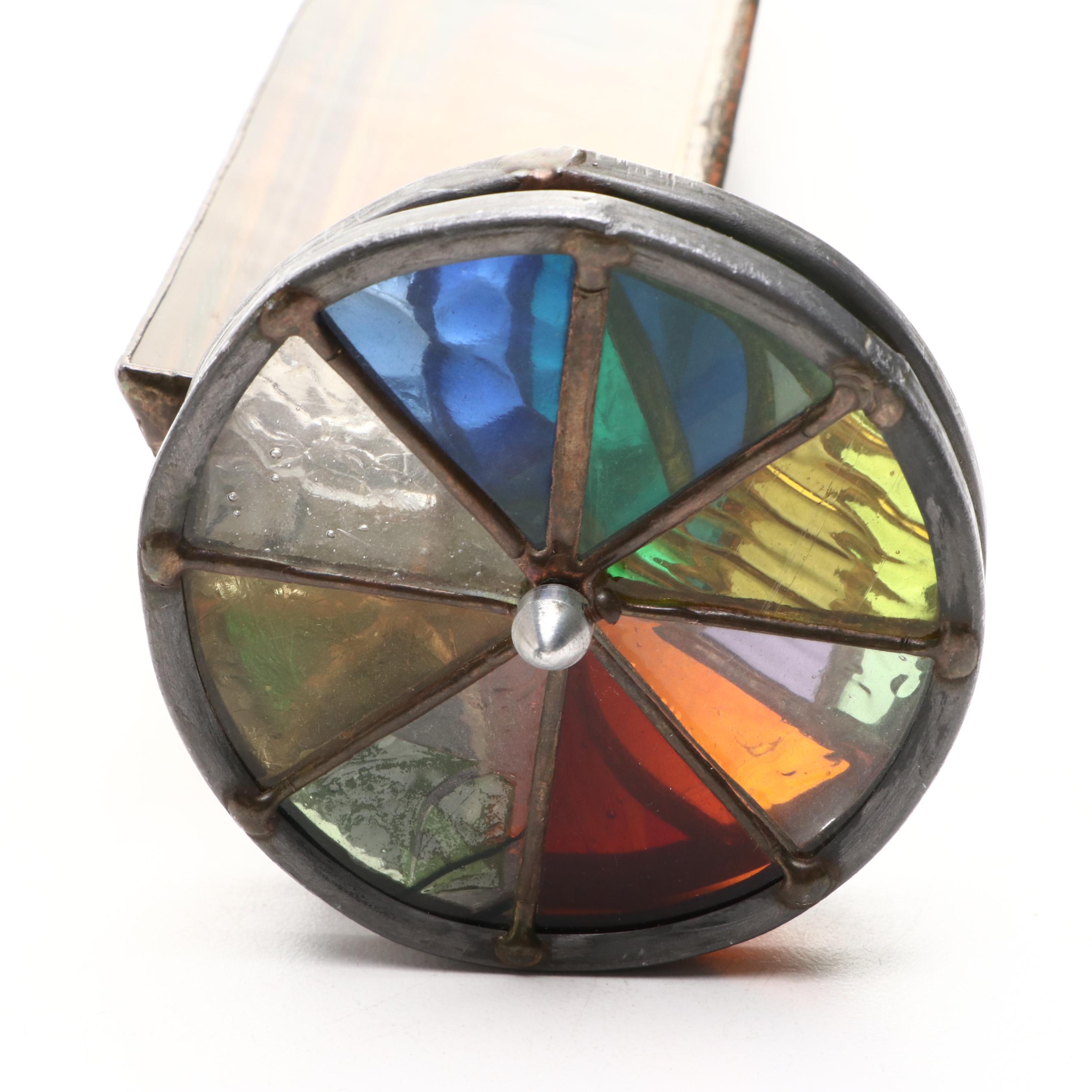 Decorative World Globe With Stained Glass Kaleidoscope