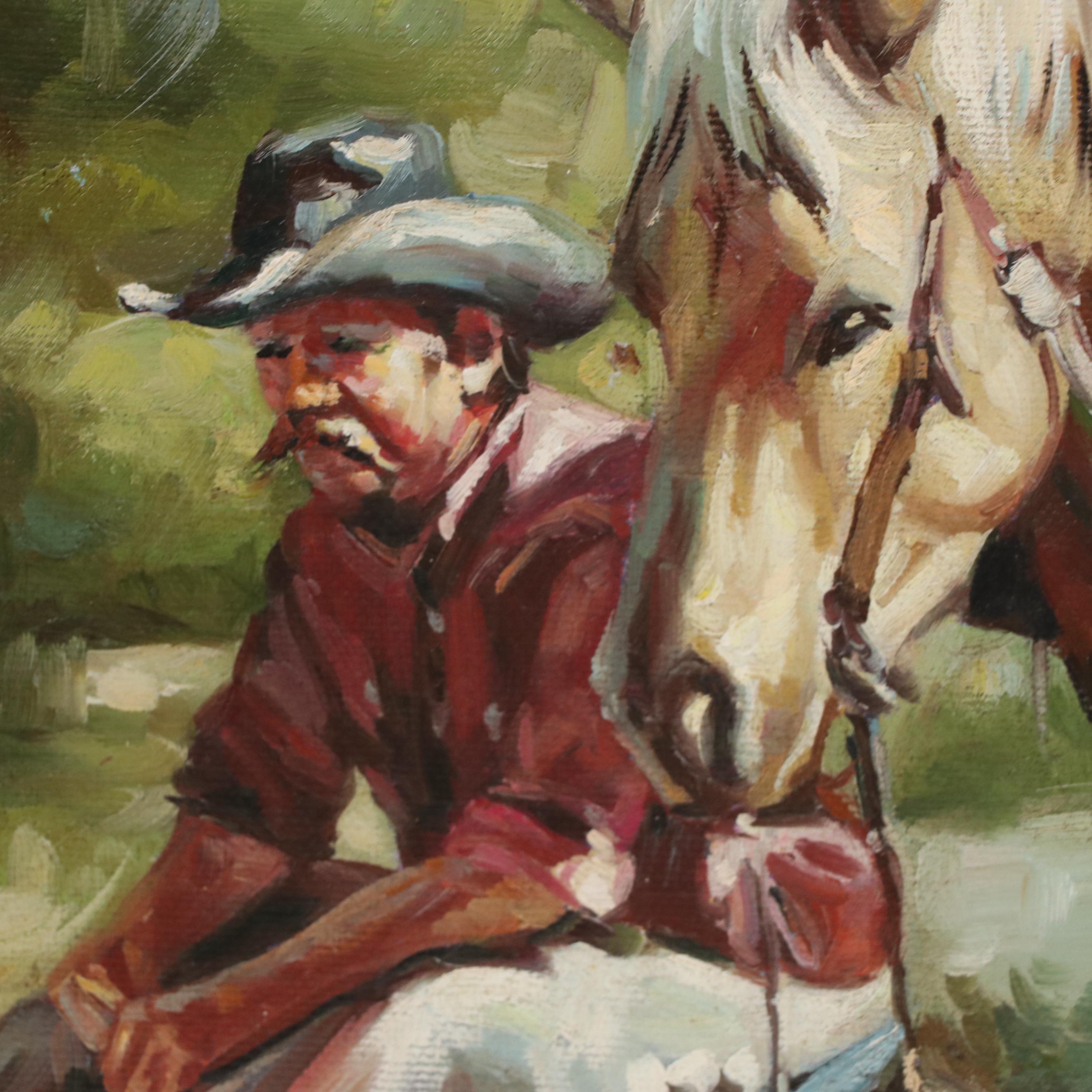 W. Hackert Western Genre Oil Painting