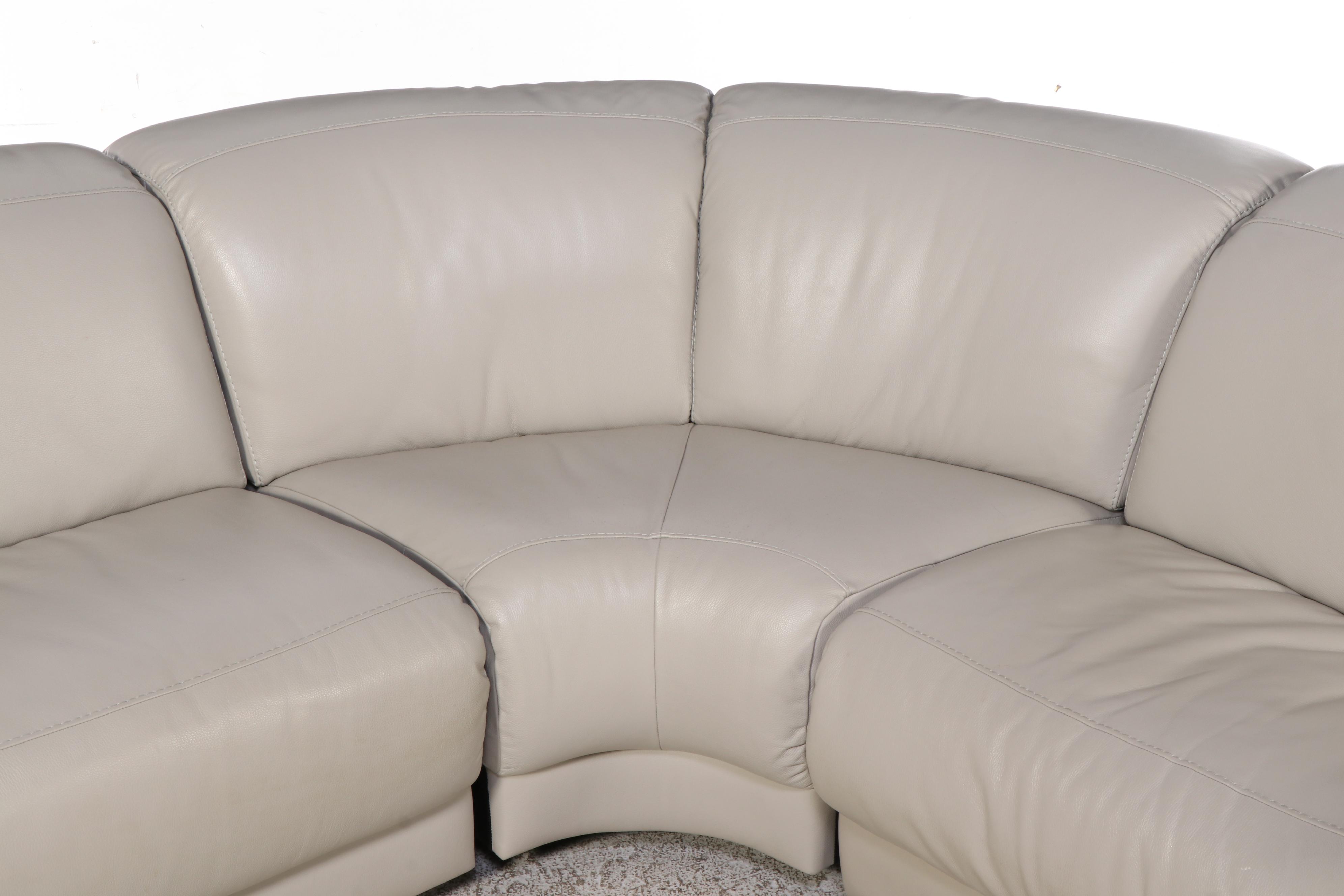 Natuzzi Leather Power Reclining Sectional Sofa