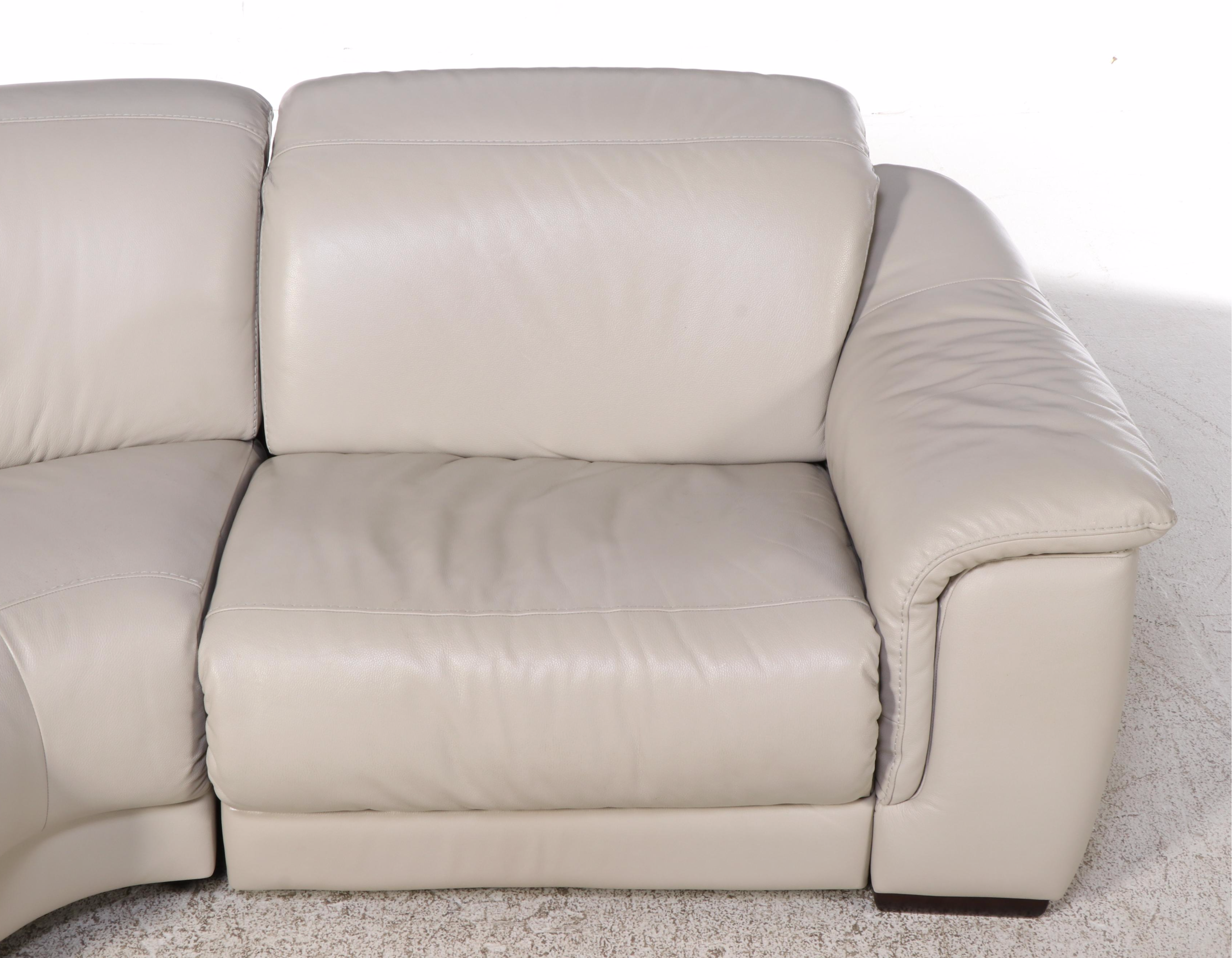 Natuzzi Leather Power Reclining Sectional Sofa