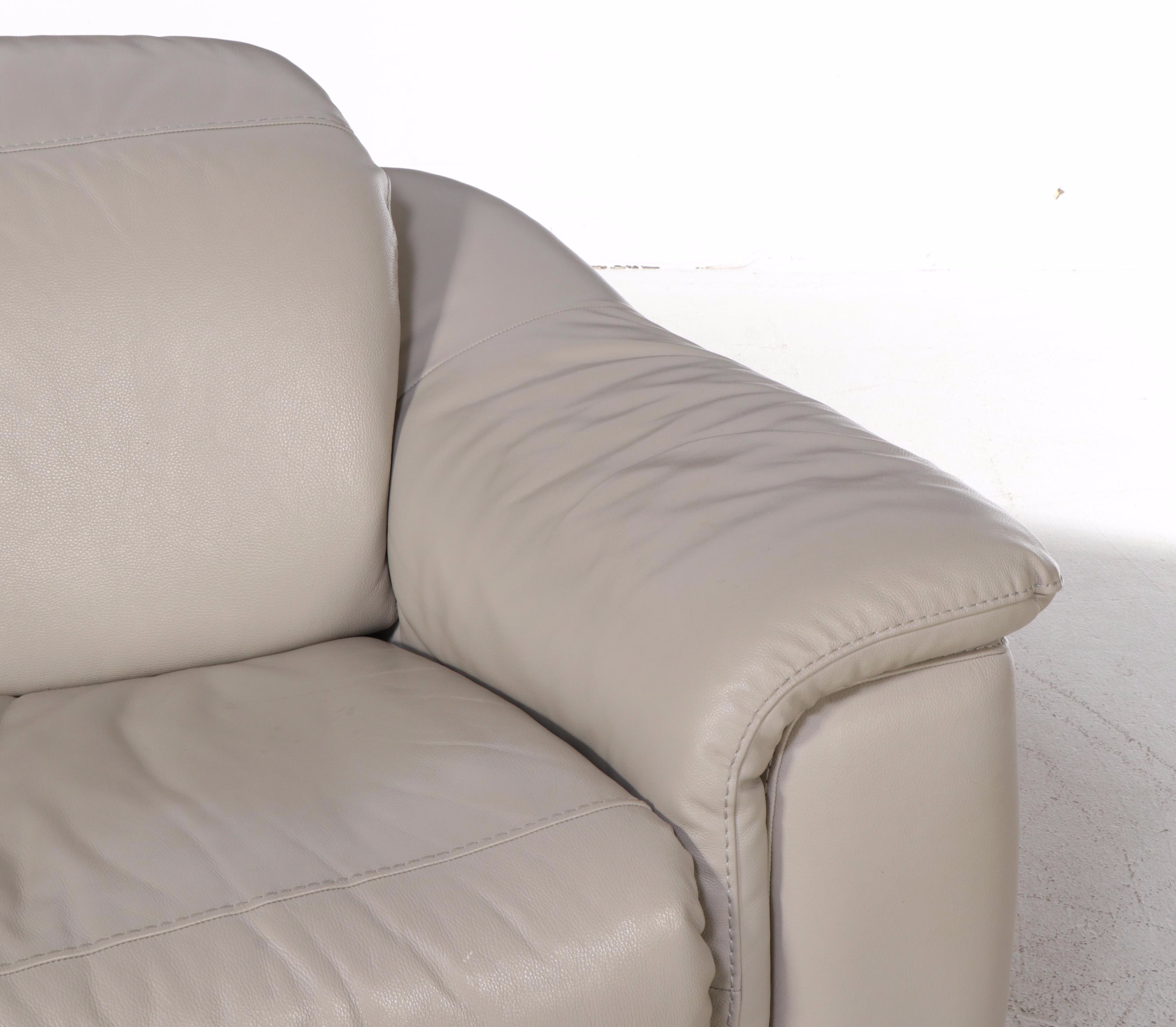 Natuzzi Leather Power Reclining Sectional Sofa