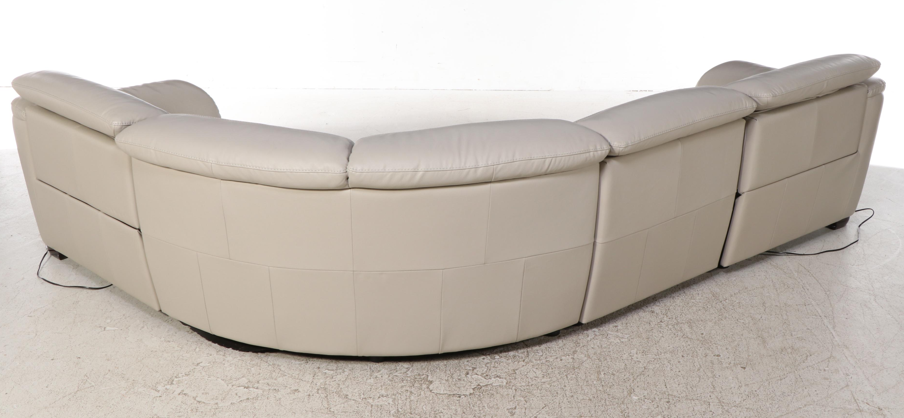 Natuzzi Leather Power Reclining Sectional Sofa