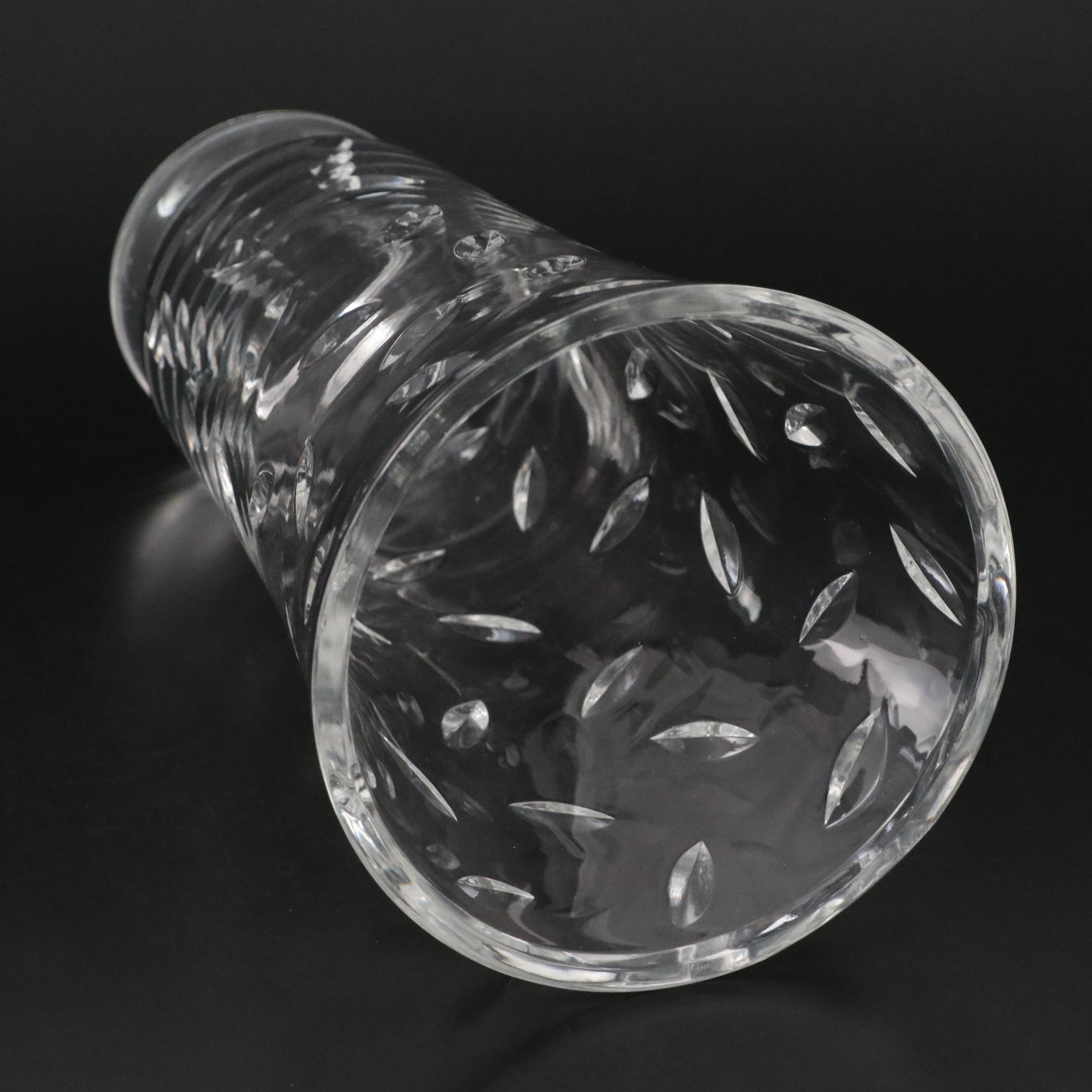 Tiffany & Co. Leaf Motif Cut Crystal Vase