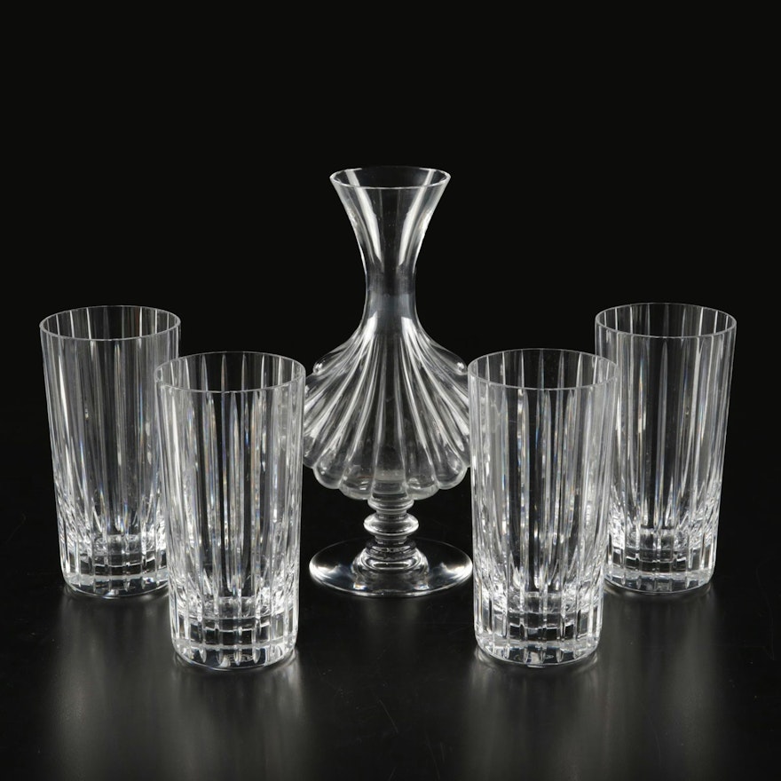 Baccarat Collection Of "Harmonie" Highball Glasses & "Primevere" Footed Bud Vase