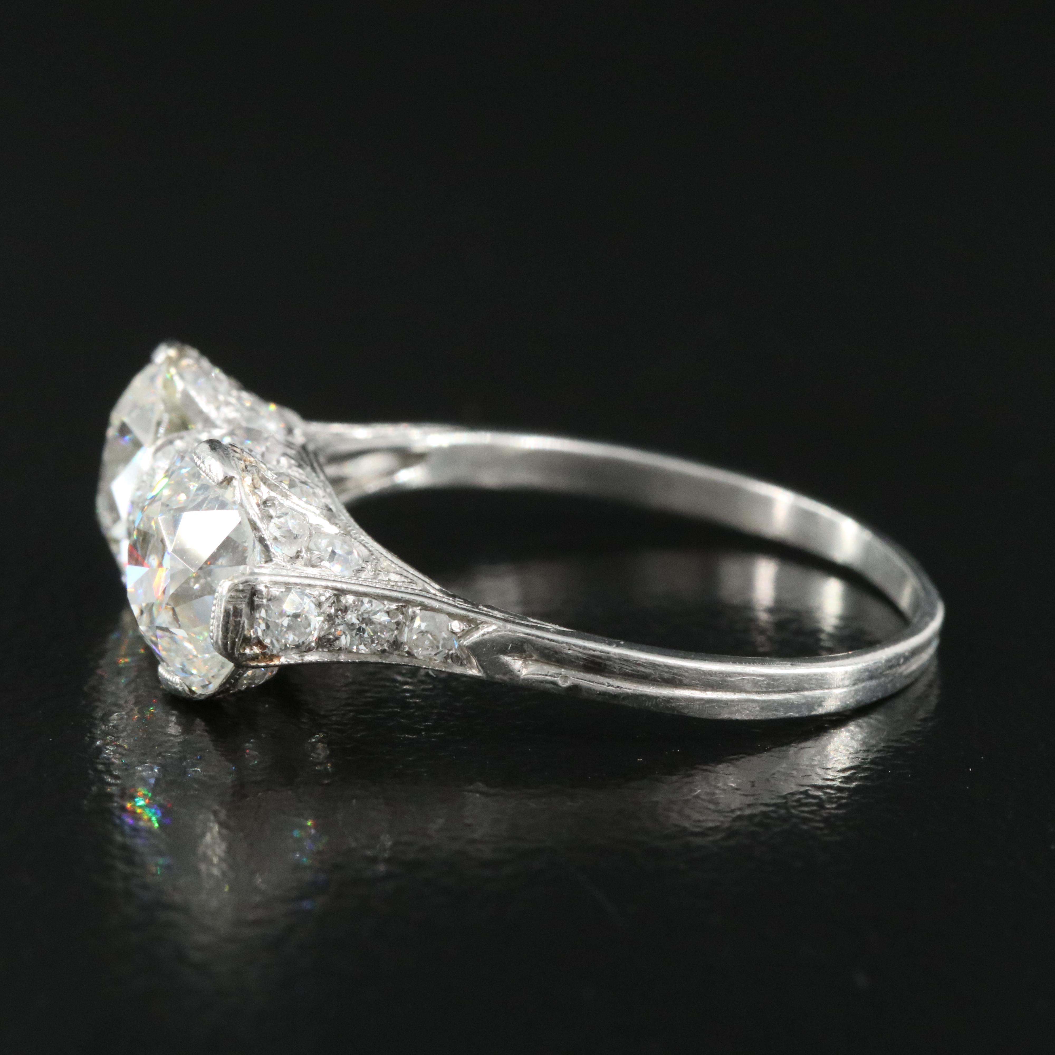 Edwardian Platinum 3.81 CTW Diamond Toi-et-Moi Ring