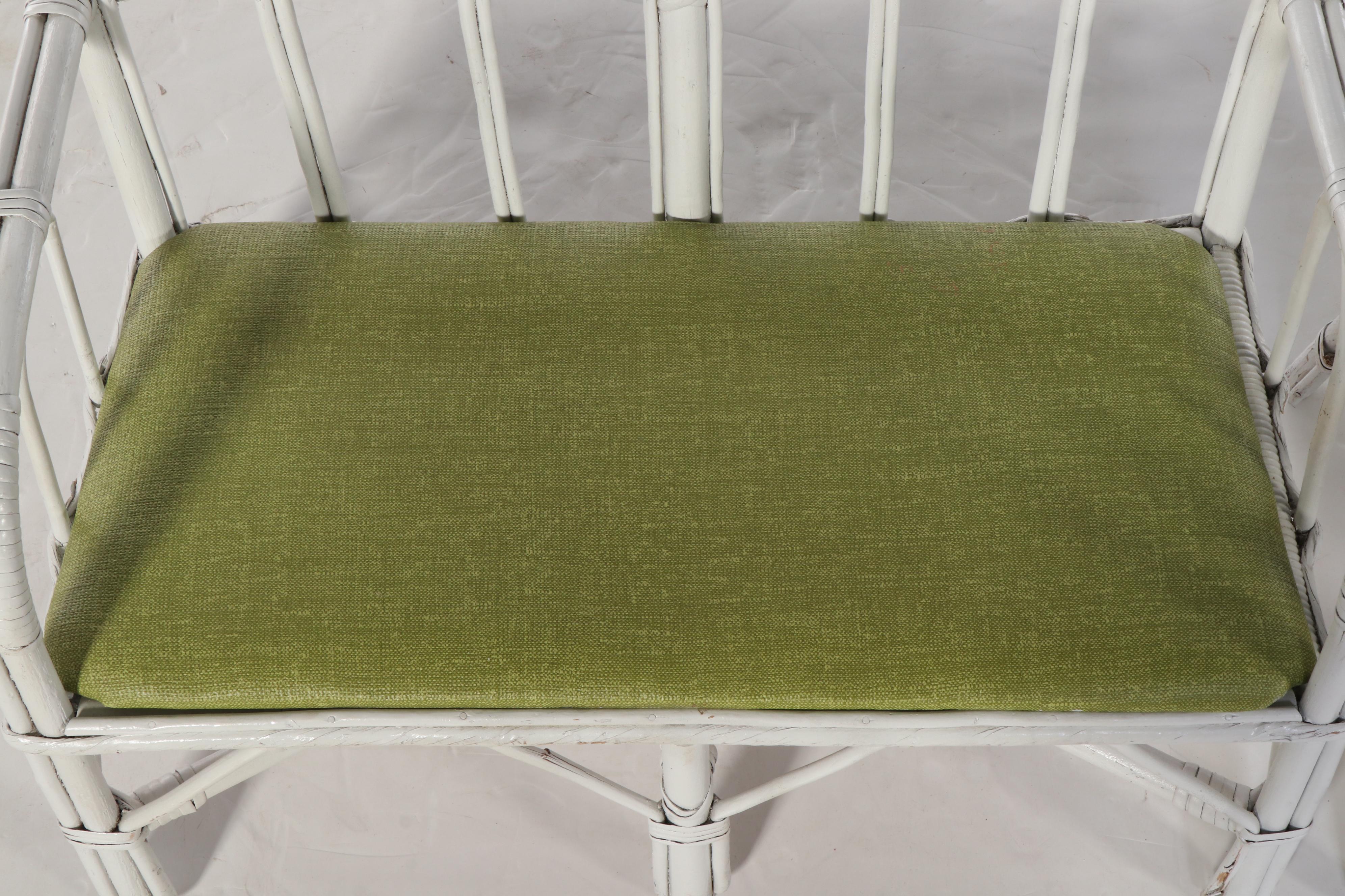 Hollywood Regency Painted Bentwood Table with Bench and Chair