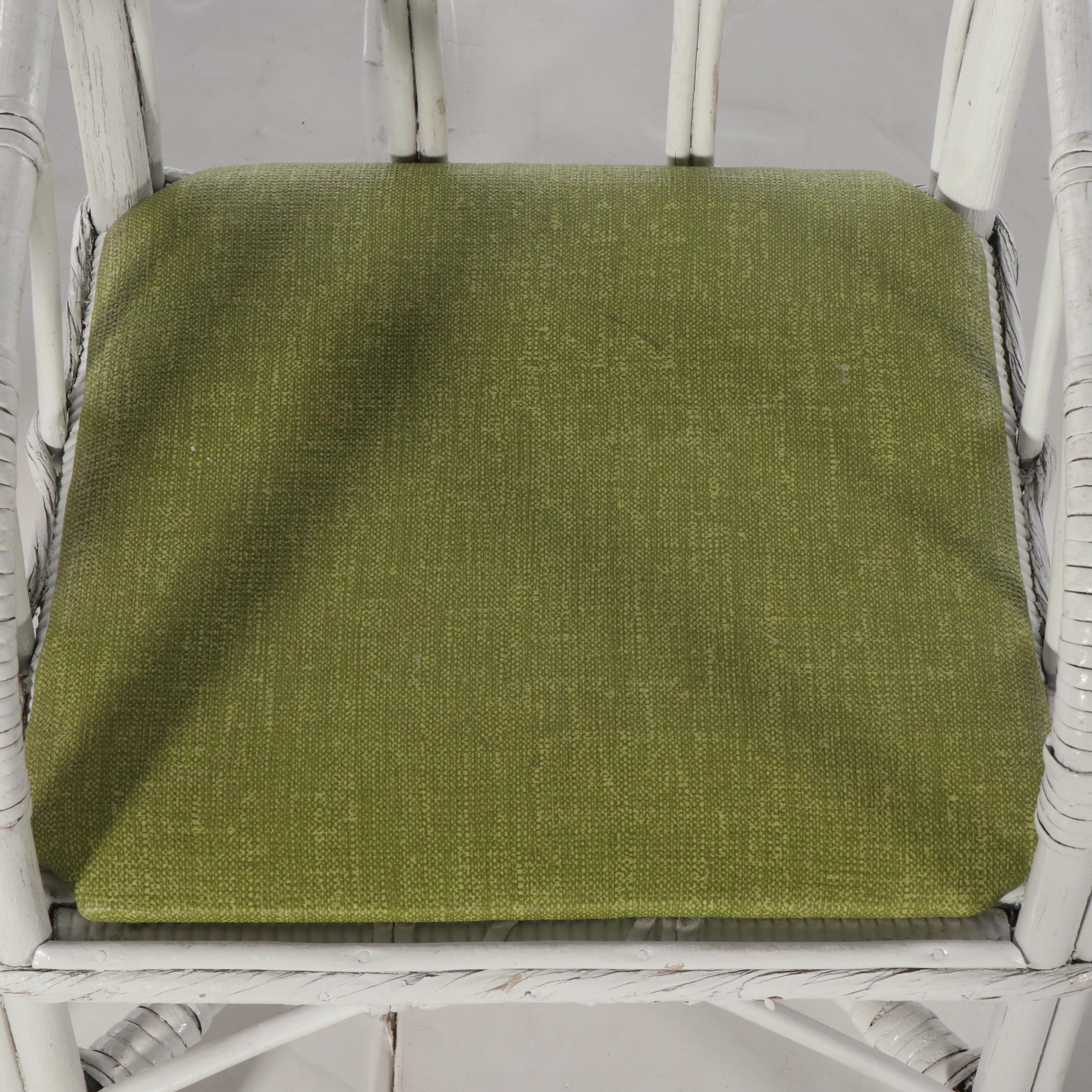 Hollywood Regency Painted Bentwood Table with Bench and Chair