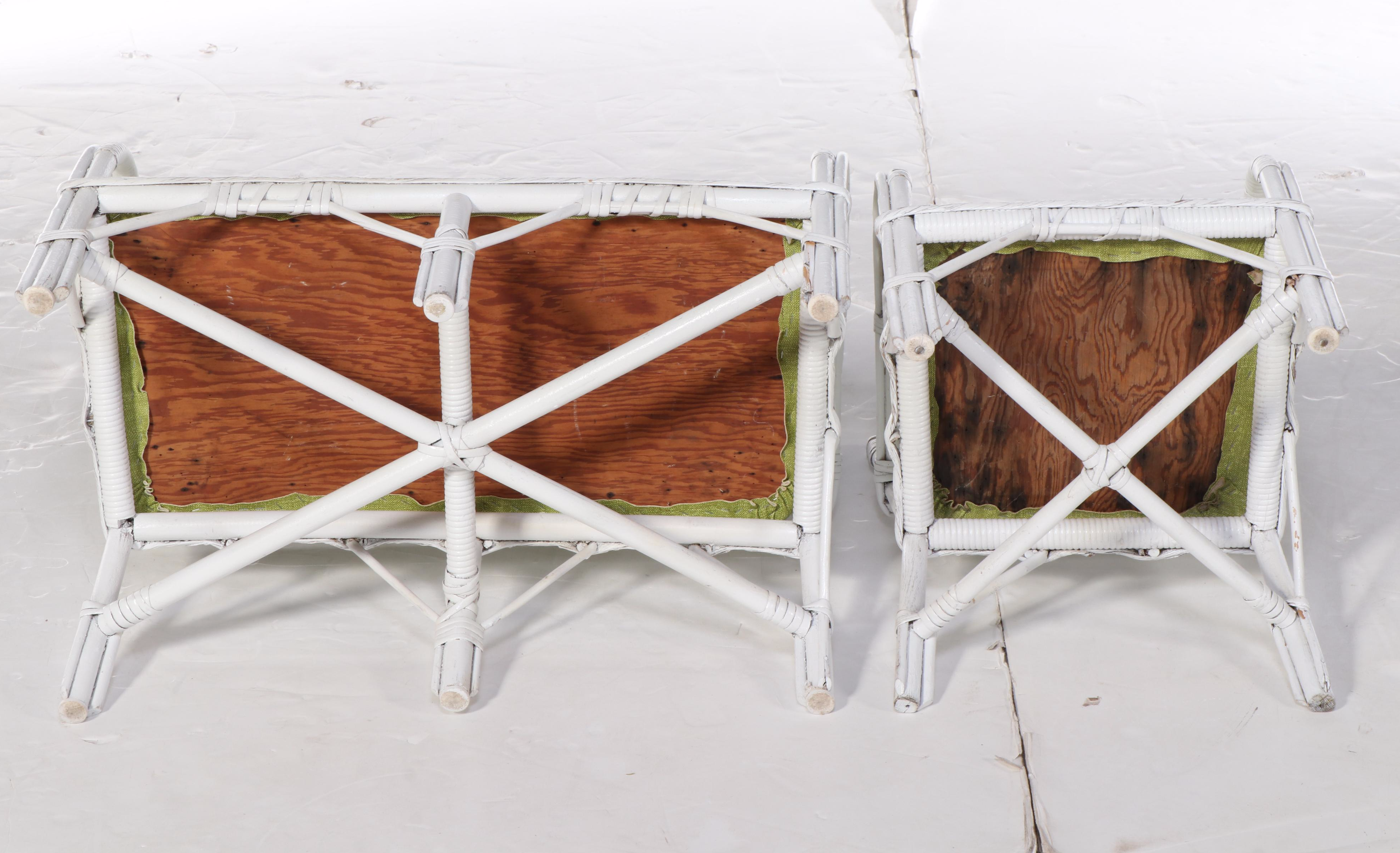 Hollywood Regency Painted Bentwood Table with Bench and Chair