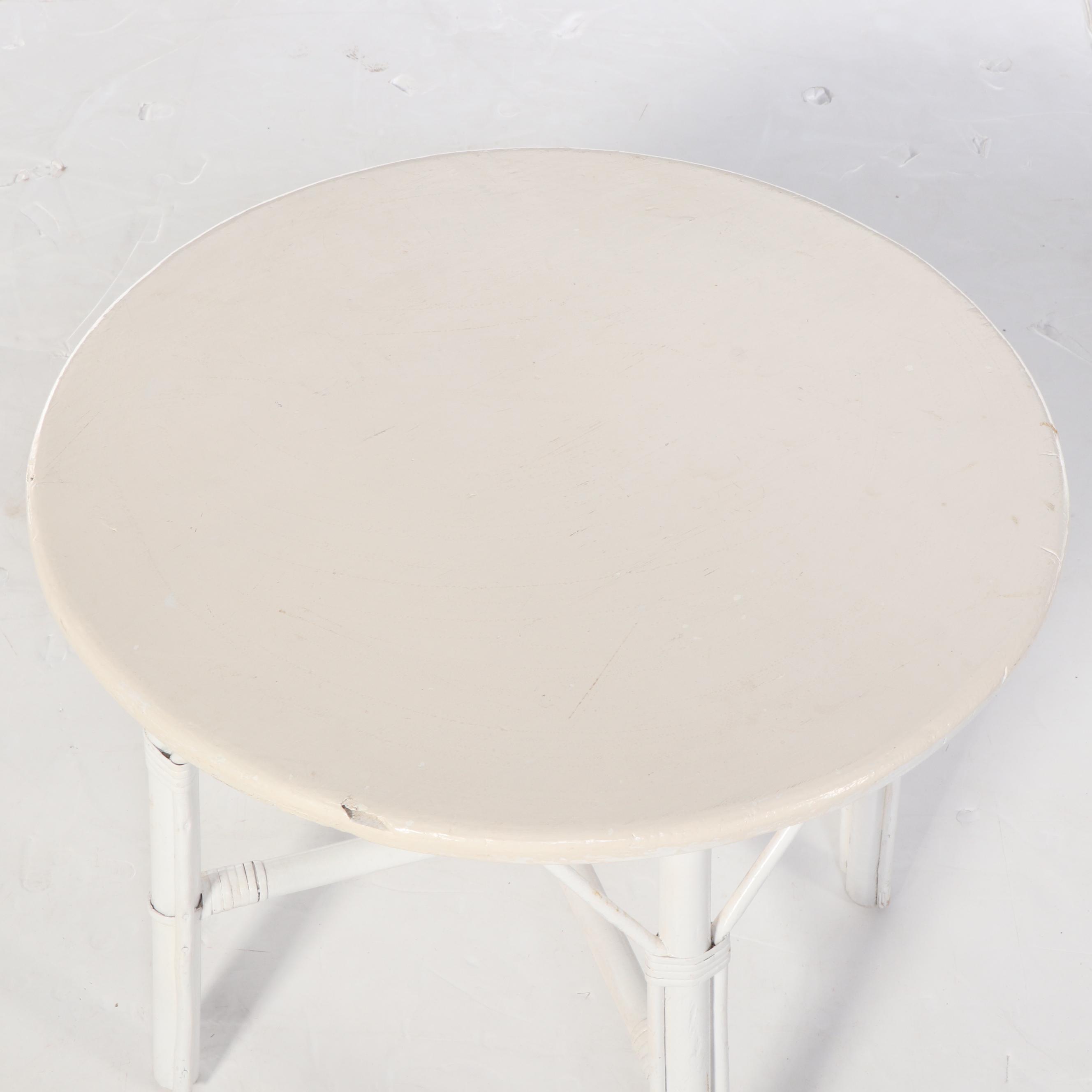 Hollywood Regency Painted Bentwood Table with Bench and Chair