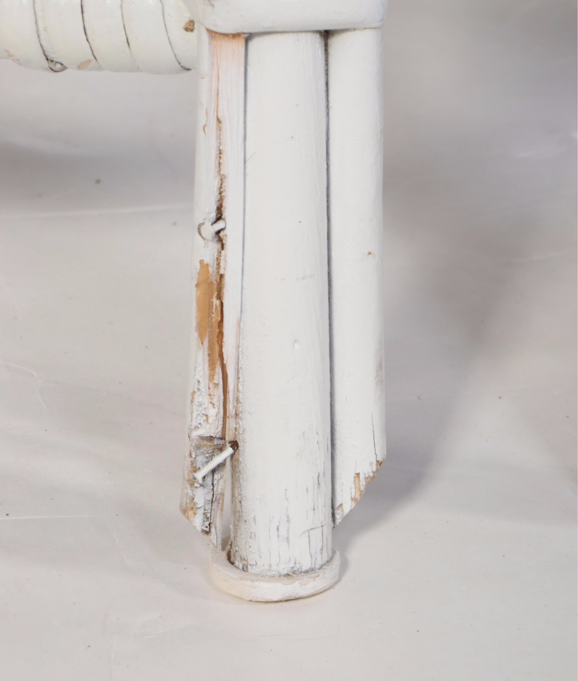 Hollywood Regency Painted Bentwood Table with Bench and Chair