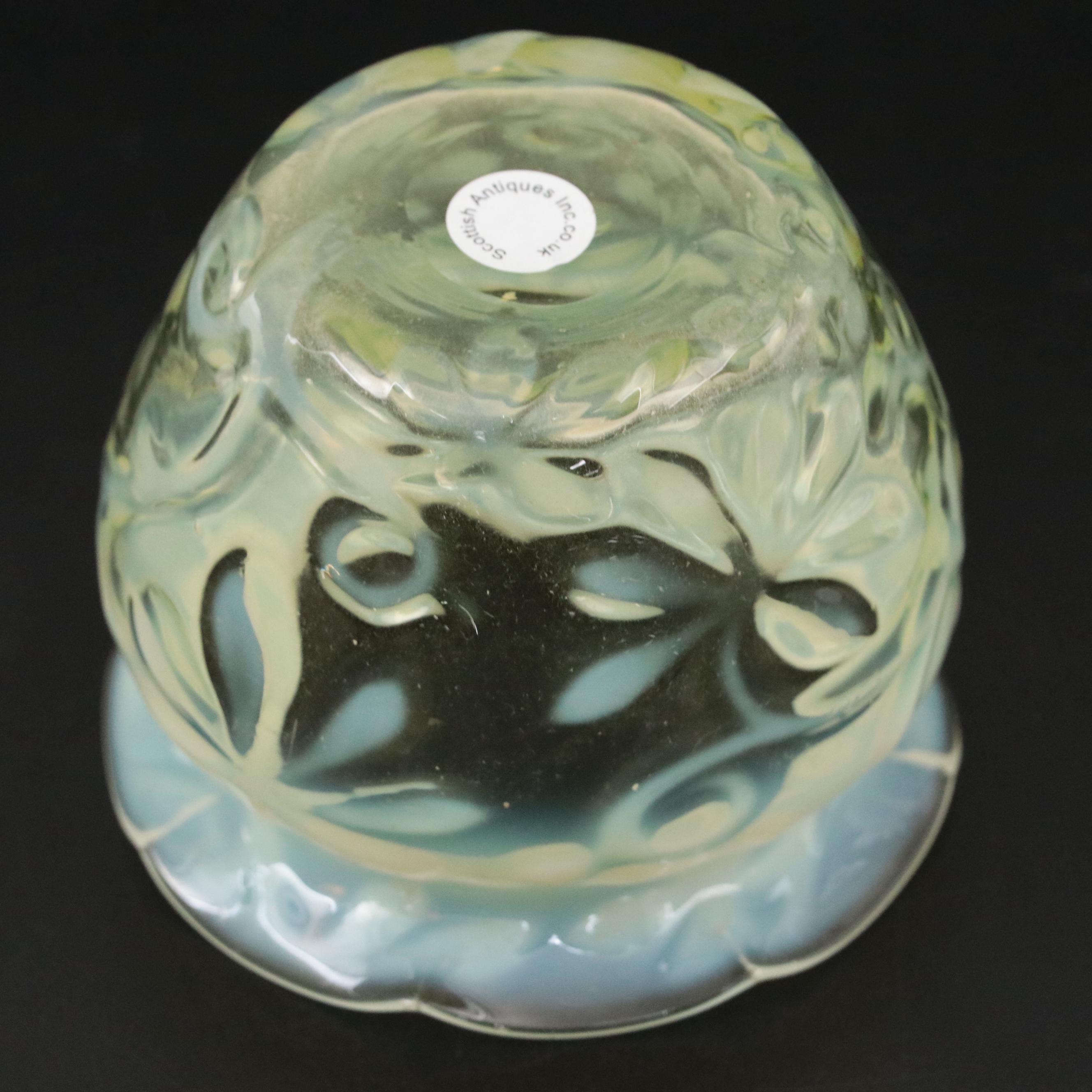 Richardson Horse Chestnut Leaf Vaseline Glass Vase