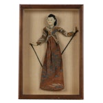 Indonesian Wayang Golek Polychrome Painted Wood Stick Puppet