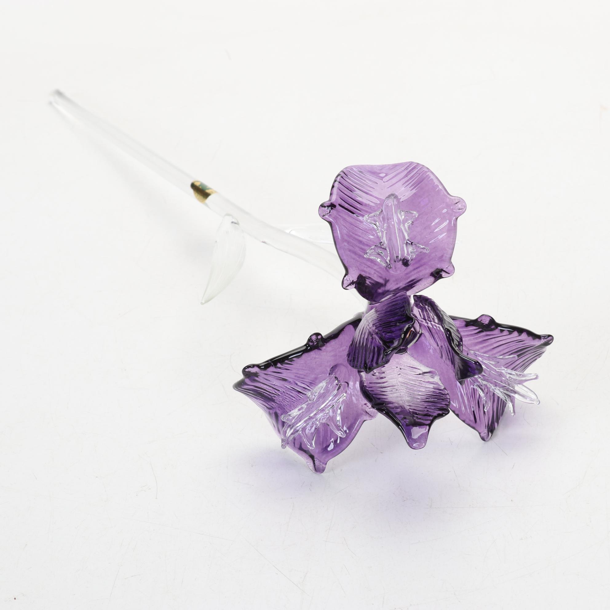 Waterford "Fleurology-Pink Rose" and "Fleurology-Purple Iris" In Boxes