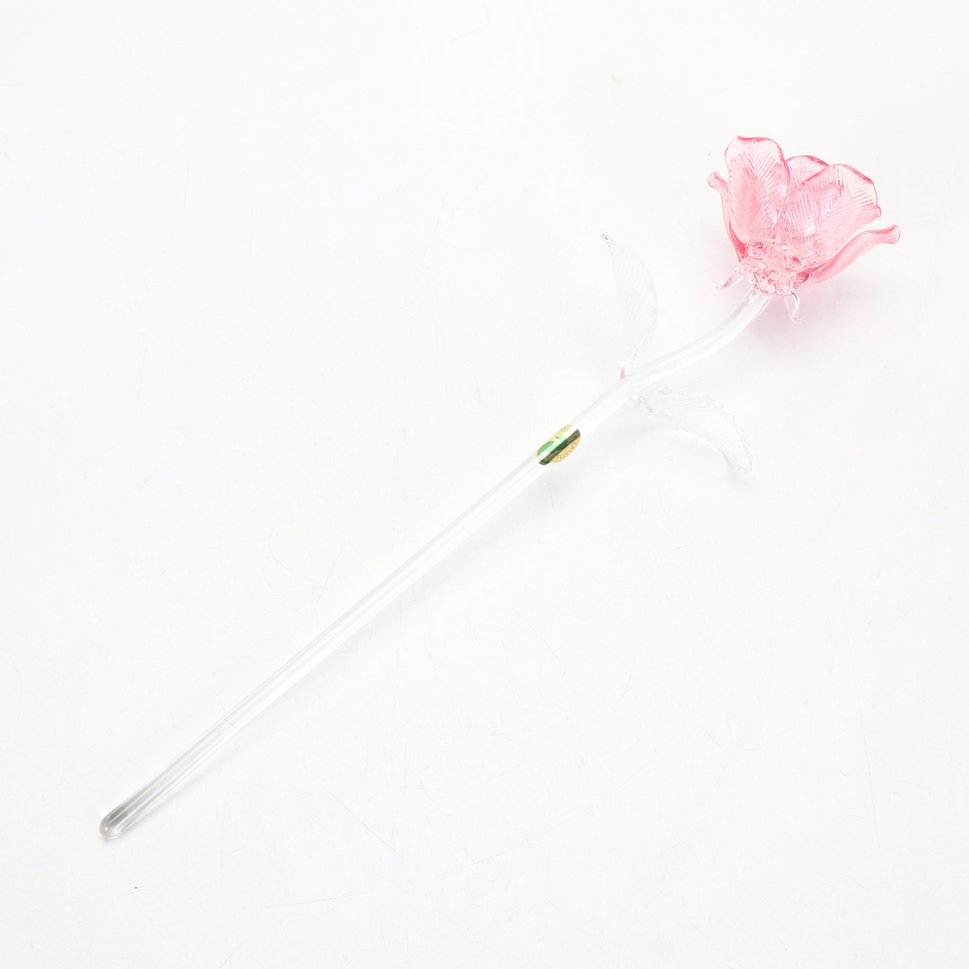 Waterford "Fleurology-Pink Rose" and "Fleurology-Purple Iris" In Boxes