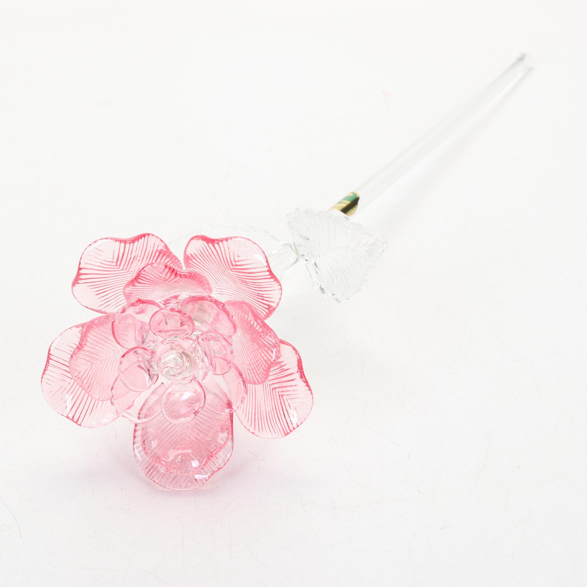 Waterford "Fleurology-Pink Rose" and "Fleurology-Purple Iris" In Boxes