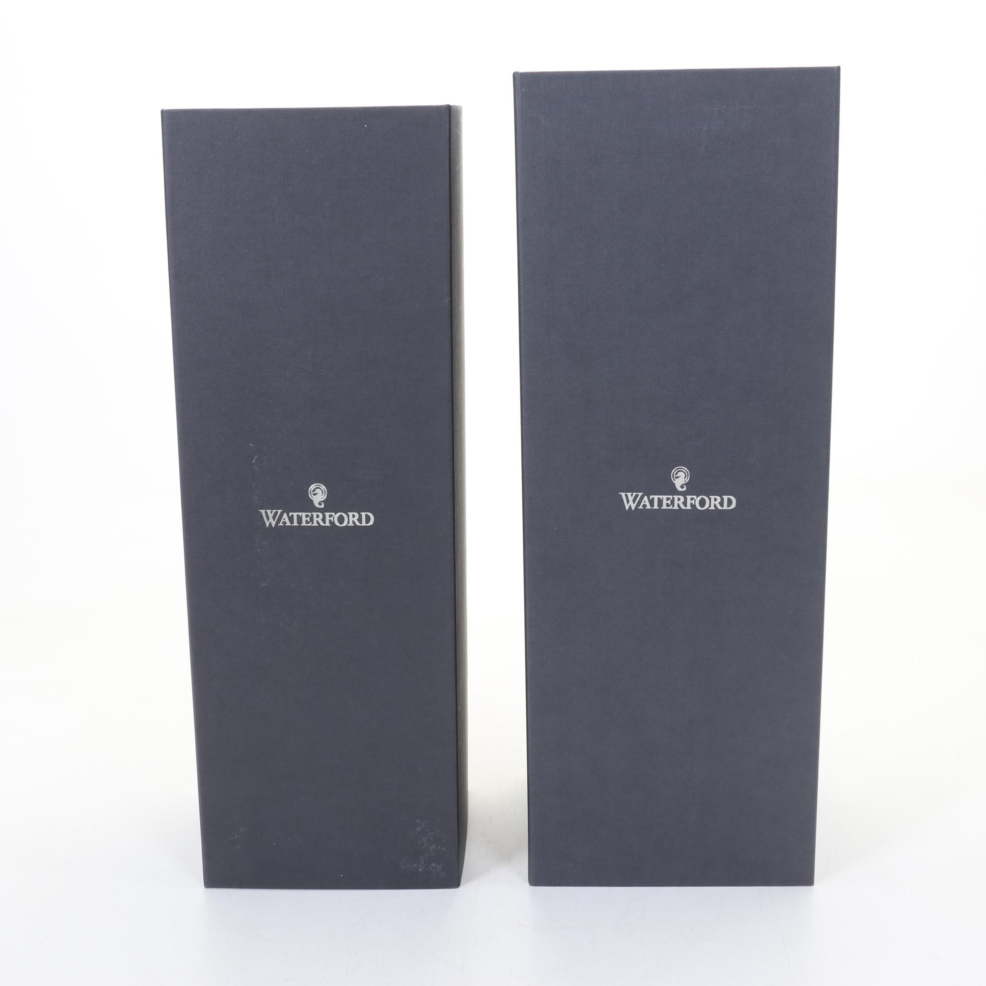 Waterford "Fleurology-Pink Rose" and "Fleurology-Purple Iris" In Boxes